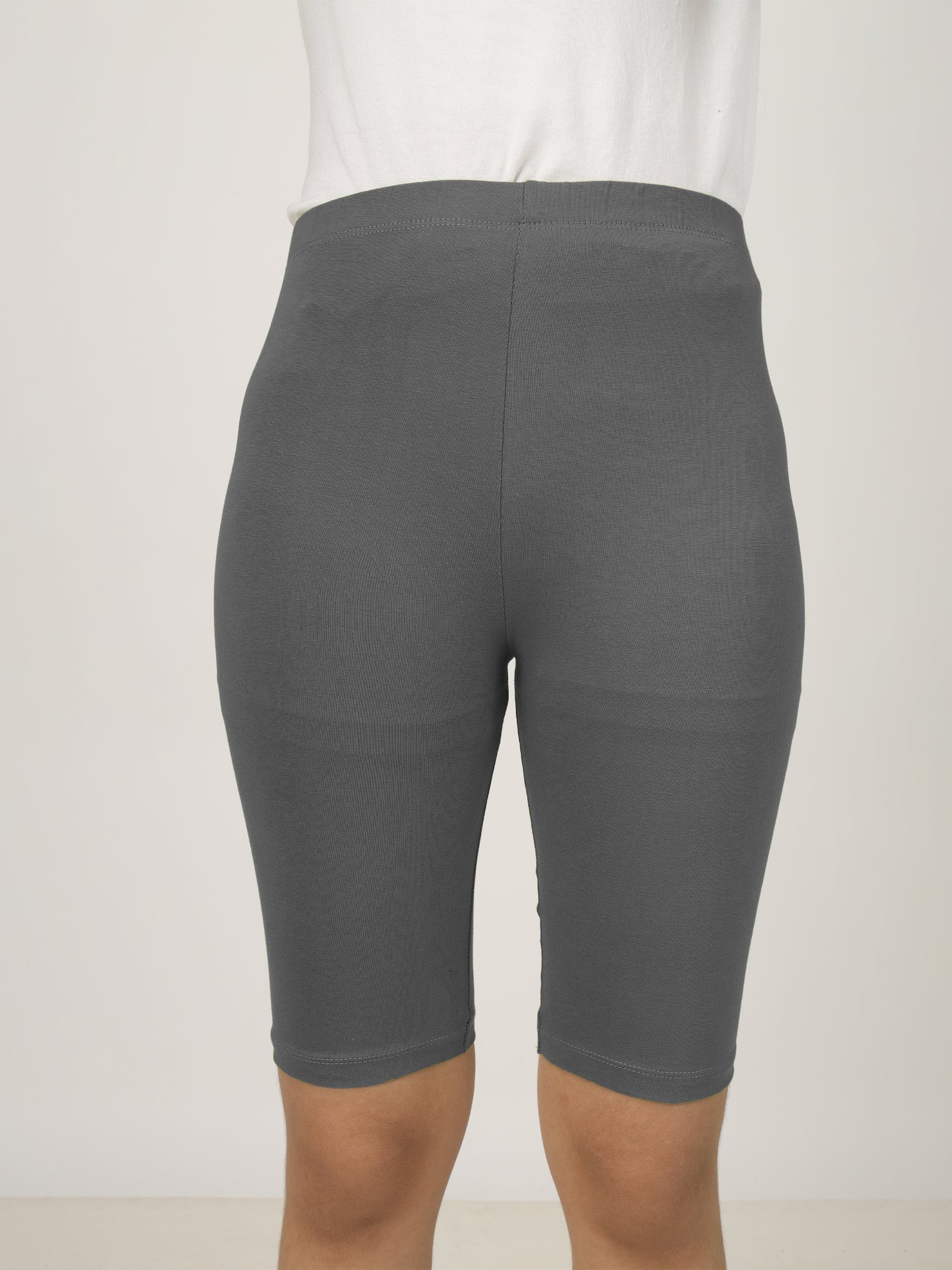 Girl's-Stretchable Dark Grey Cycling Shorts
