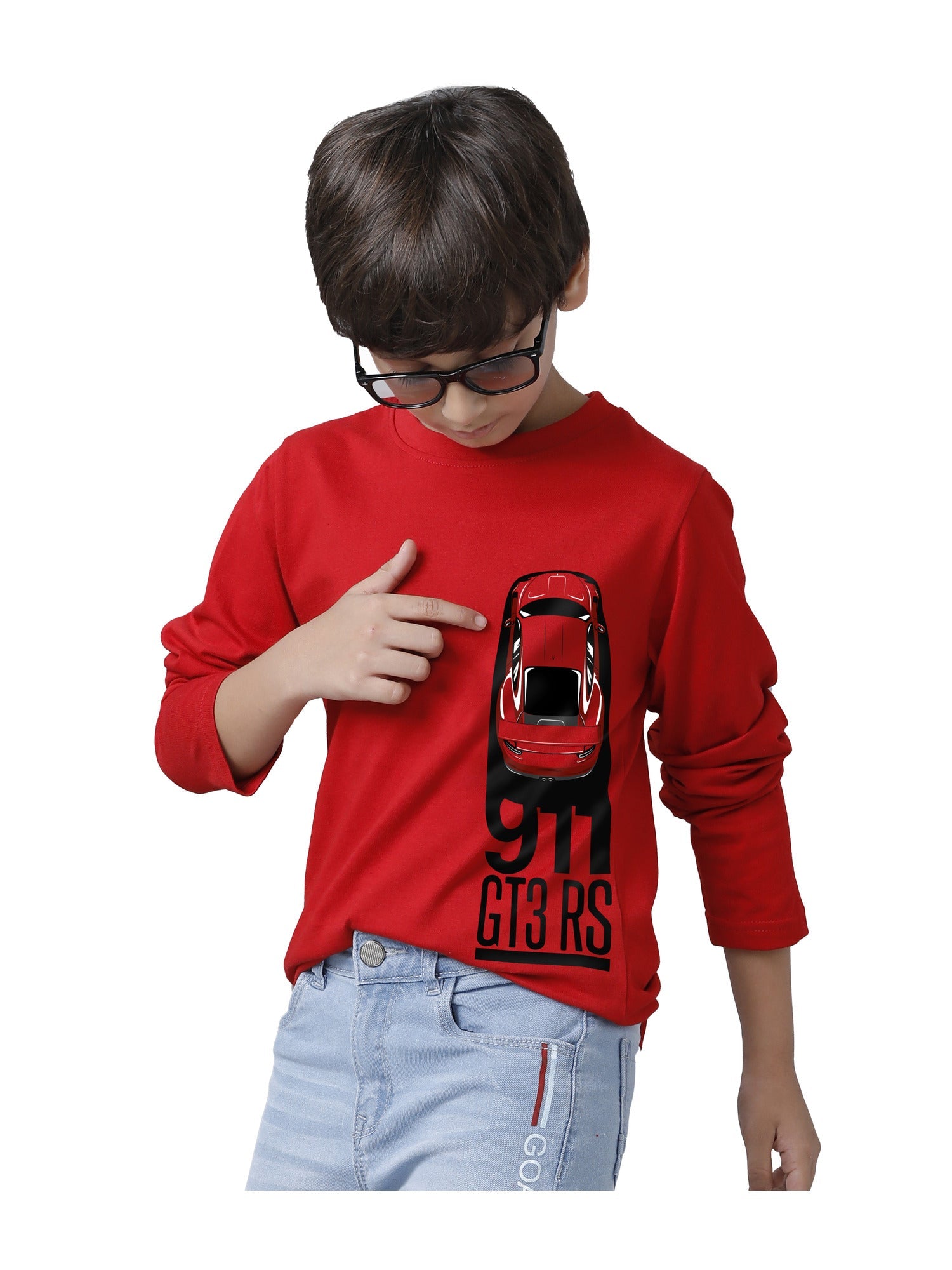 Boys Cotton Printed Full Sleeve T-Shirts Regular Fit (Pack of 3)