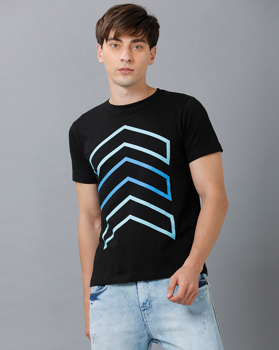 Mens Printed Multicolor Black3 T-Shirt
