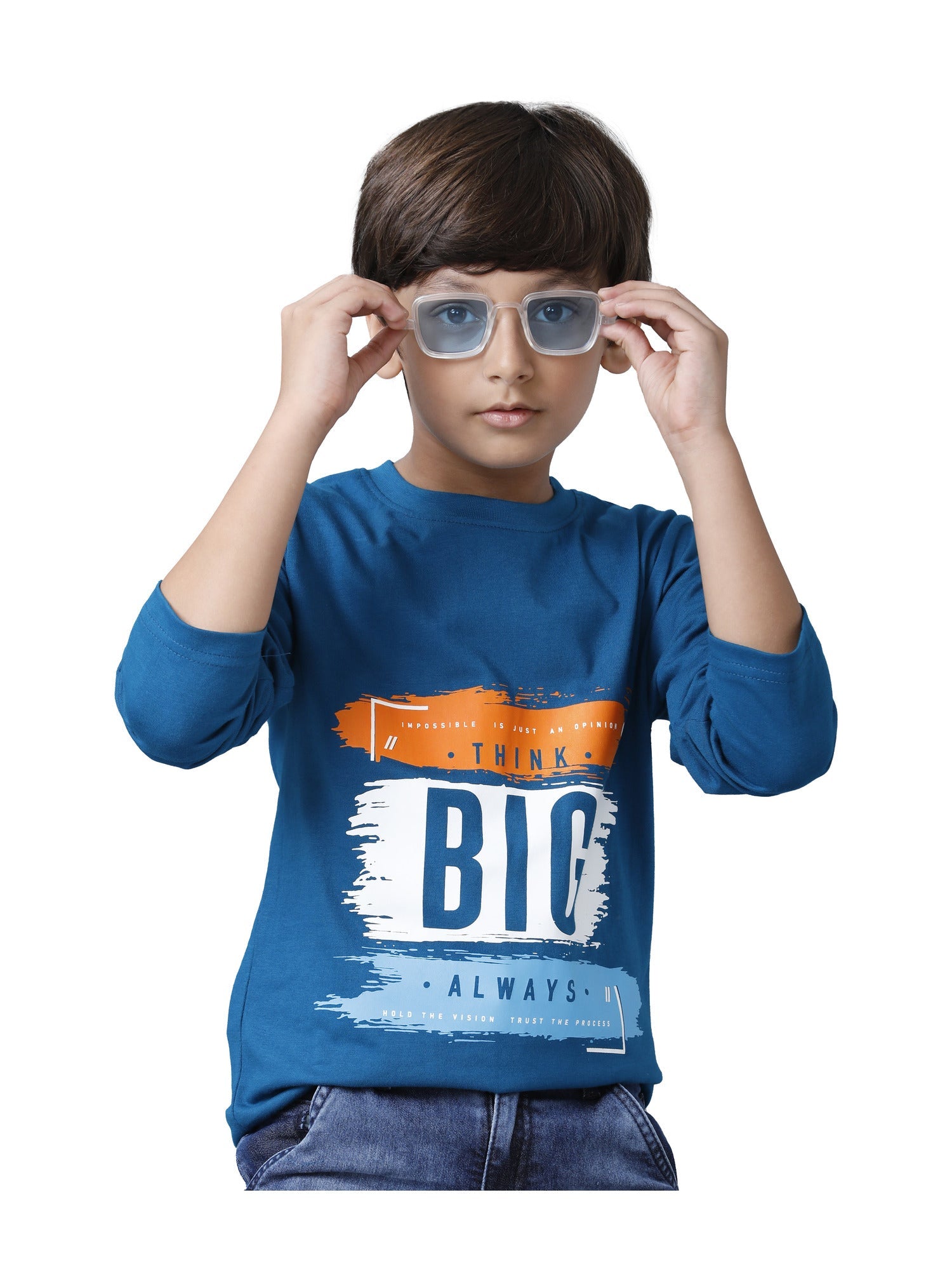 Boys Cotton Printed Full Sleeve T-Shirts Regular Fit (Pack of 3)