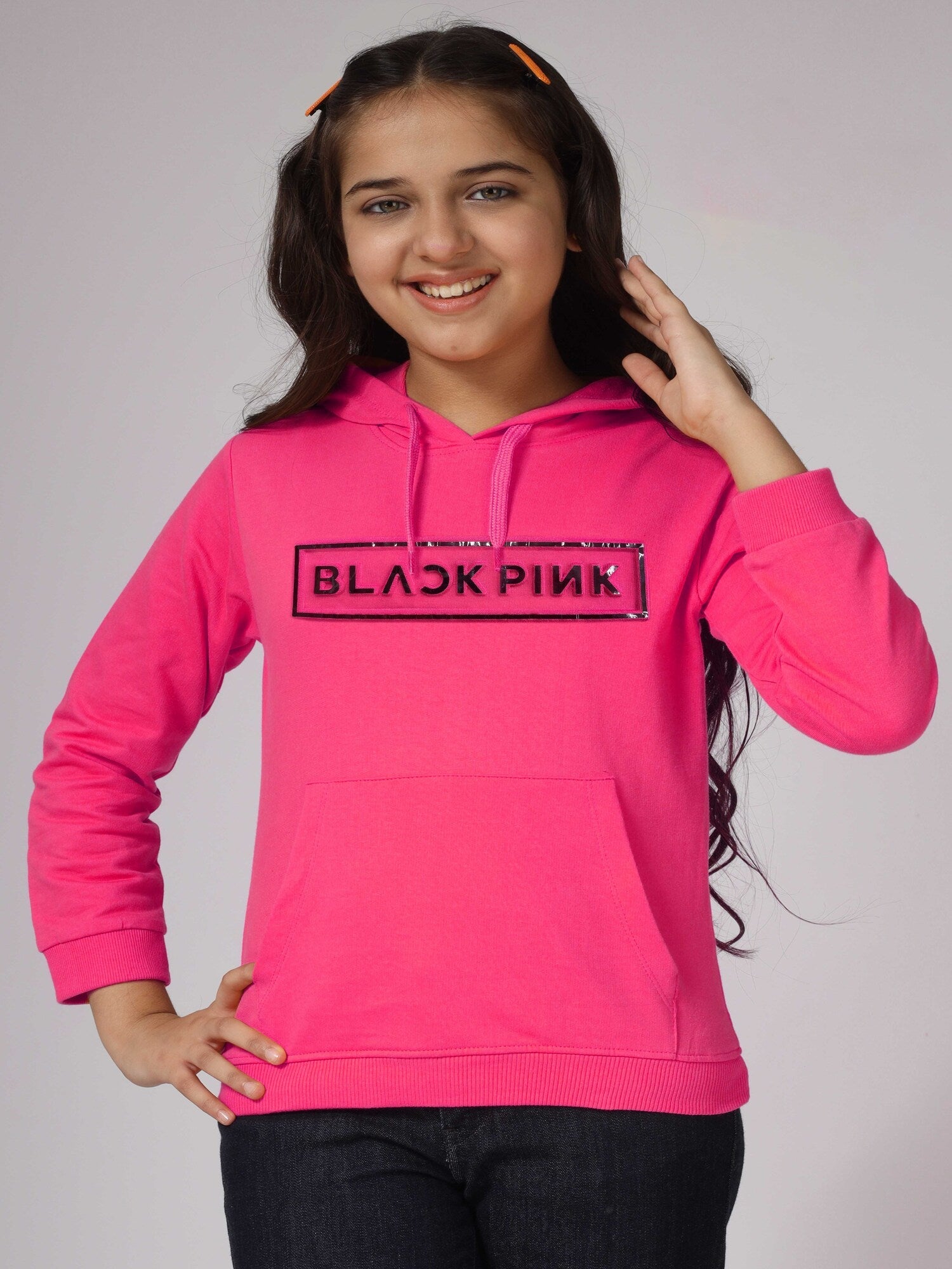 Girls Cotton Hooded Neck Hoodies - Pink