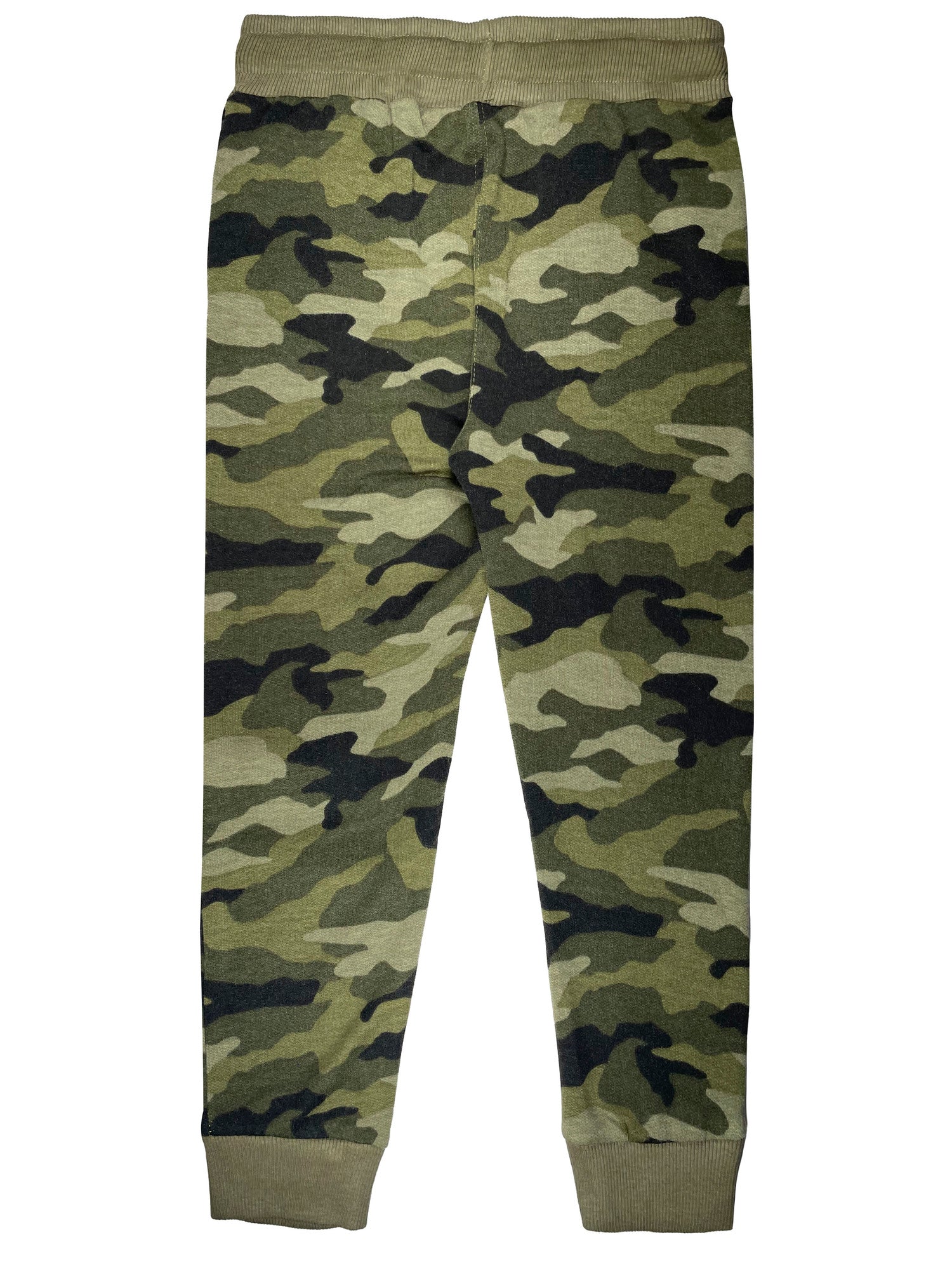 Girls Cotton Printed Camouflage Track Pants - Black