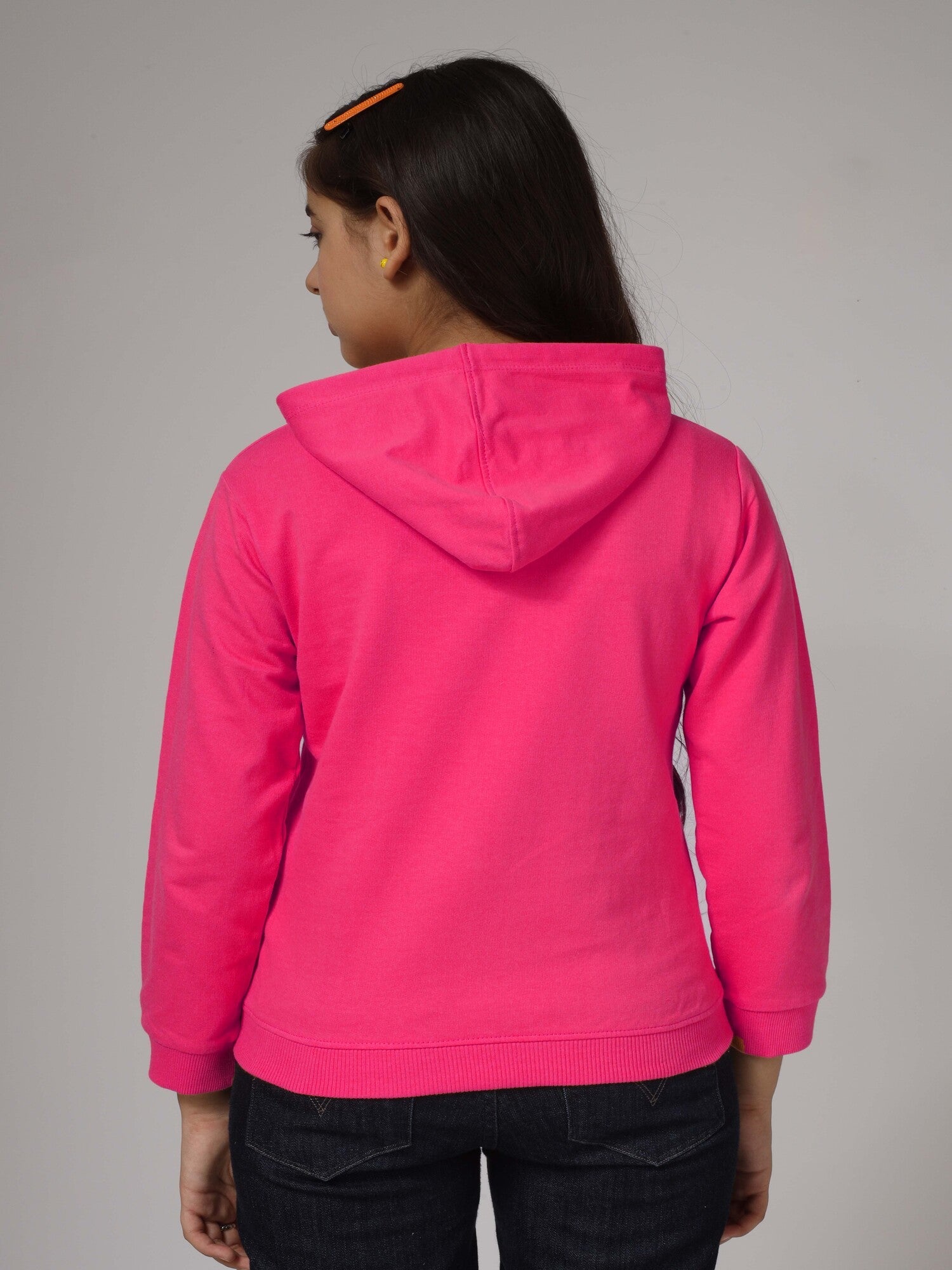 Girls Cotton Hooded Neck Hoodies - Pink