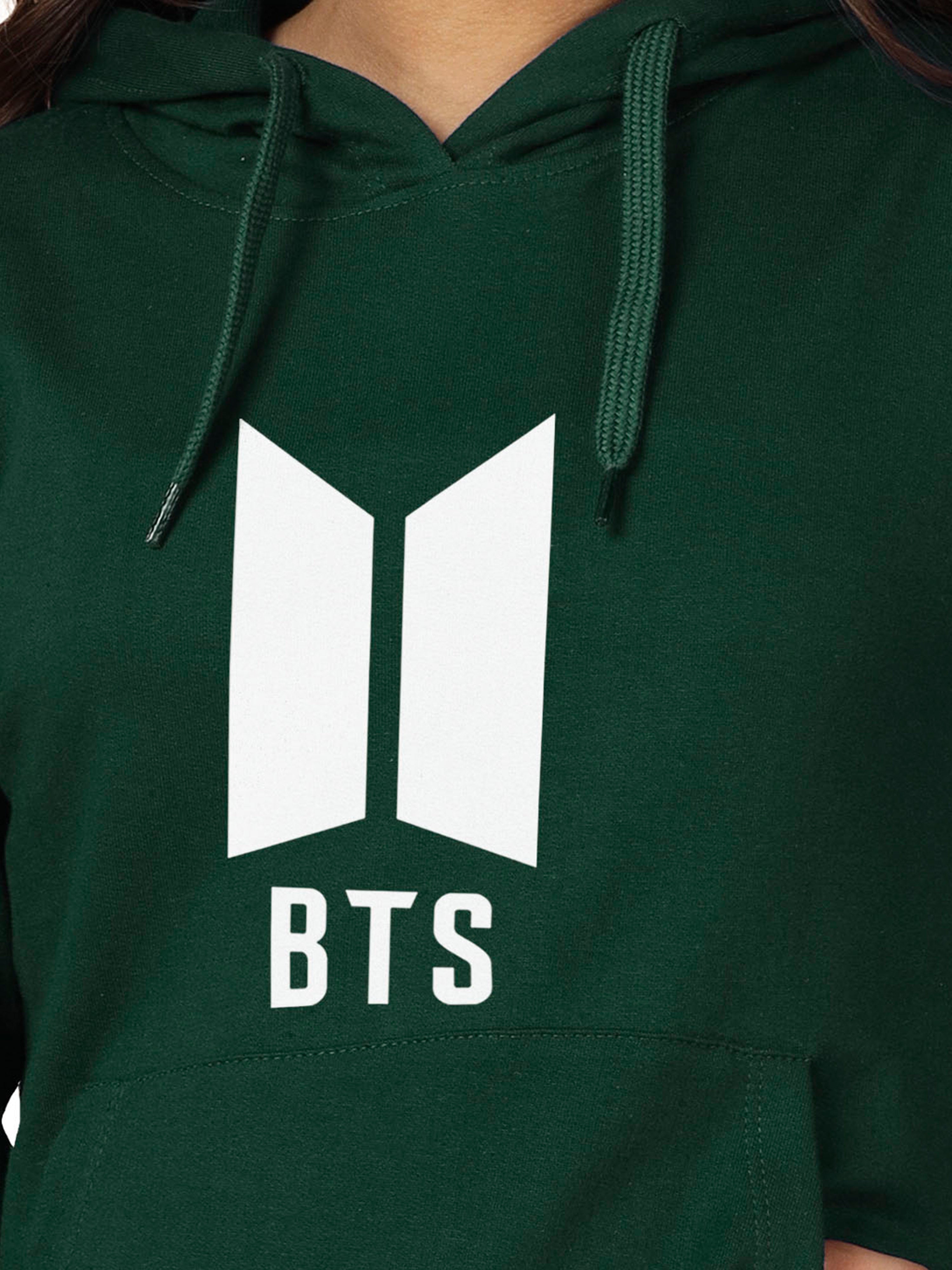 Girls Cotton Hooded Neck Hoodies - Green