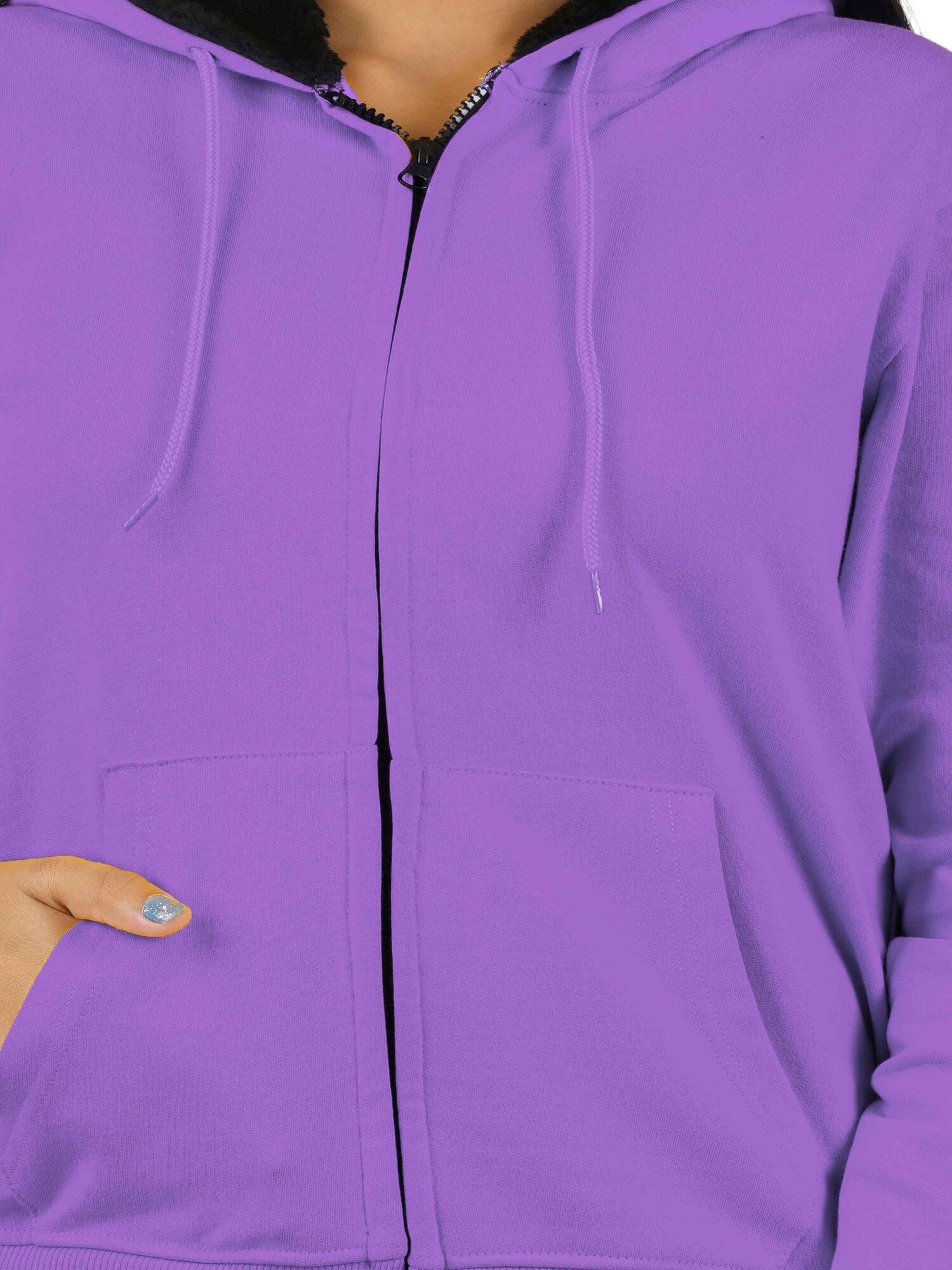 Women's Hoodie with Furr : Purple