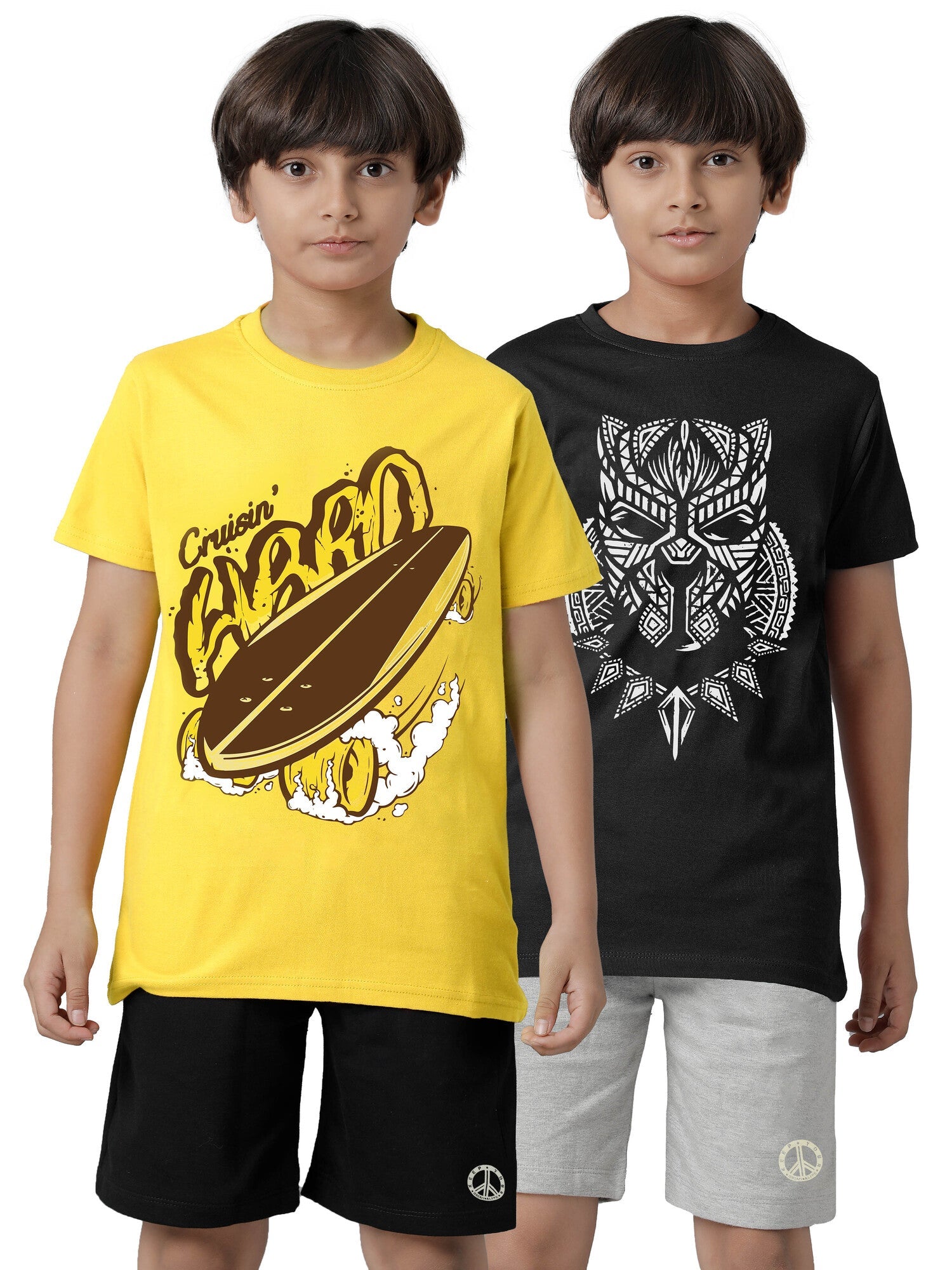 Boys Clothing Set T-shirt & Shorts - Multicolor1 (Pack of 2)