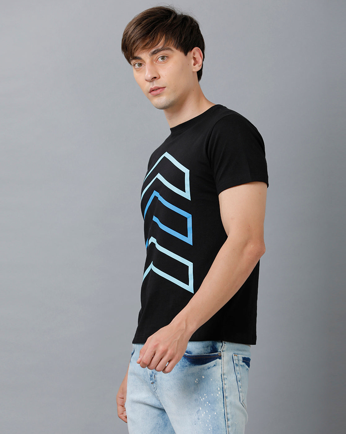 Mens Printed Multicolor Black3 T-Shirt