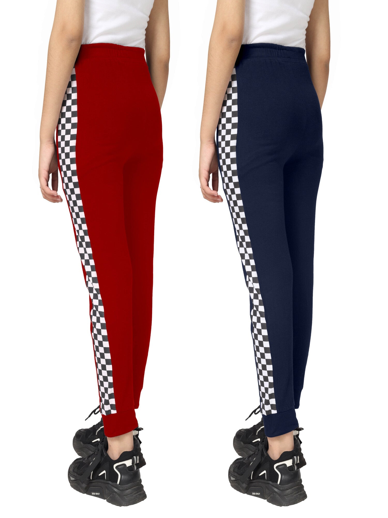Girls Cotton Printed Track Pants with Pocket- ? (Pack of 2)
