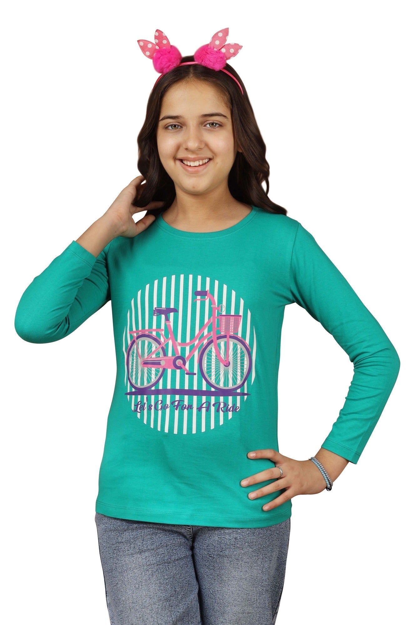 Girls Cotton Printed Full Sleeve T-Shirt - (Pack of 3)