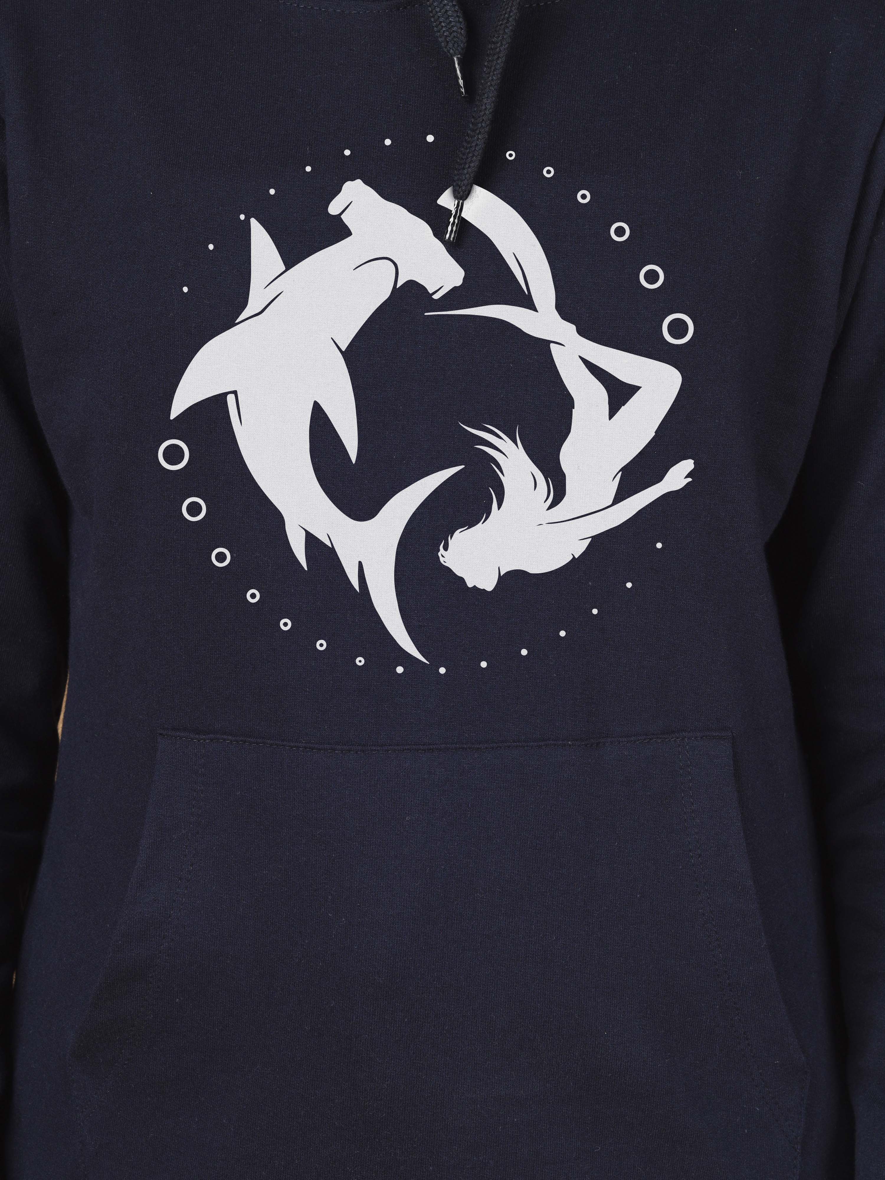 Girls Cotton Hooded Neck Hoodies - Navy