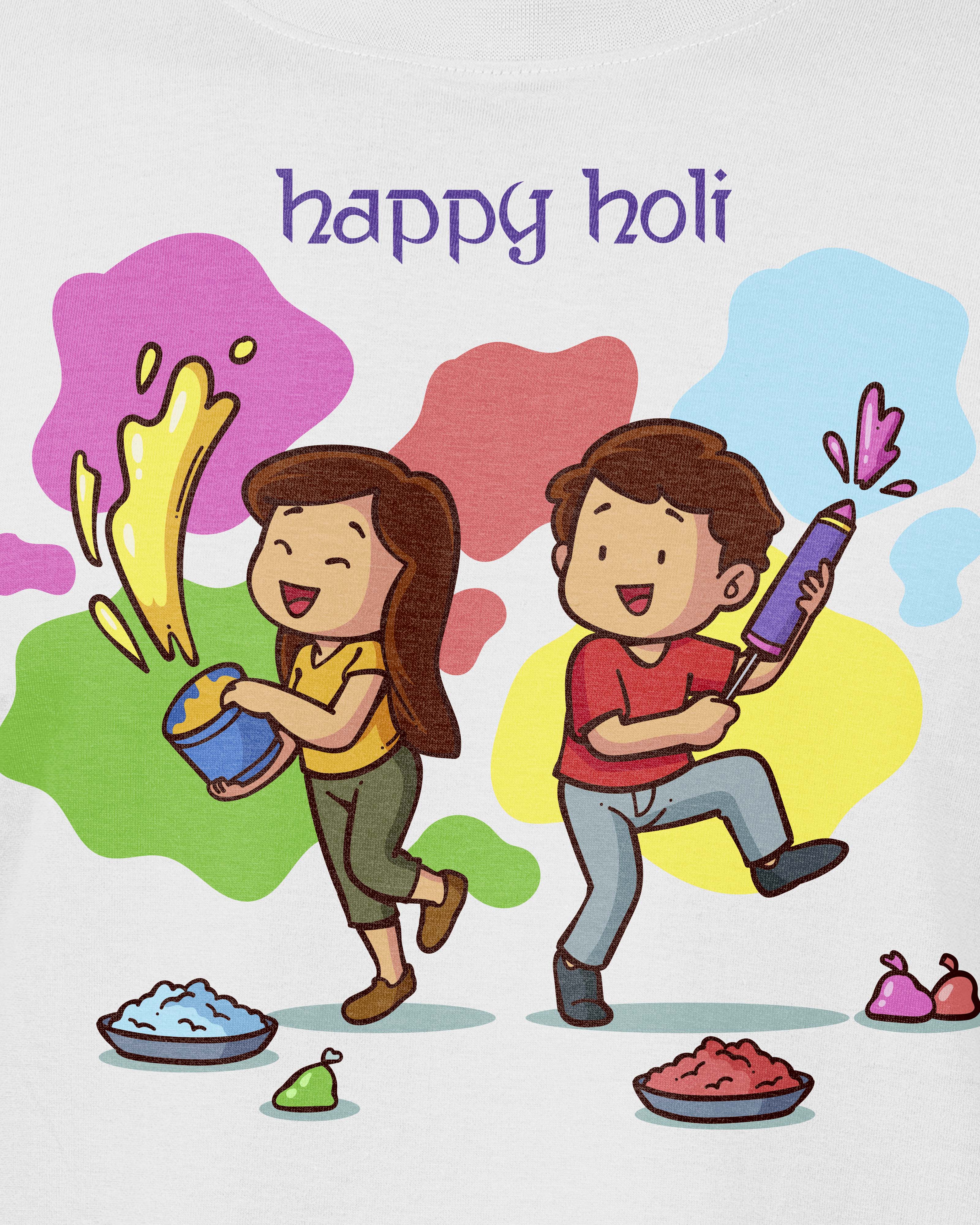Girls Holi Printed T-Shirt