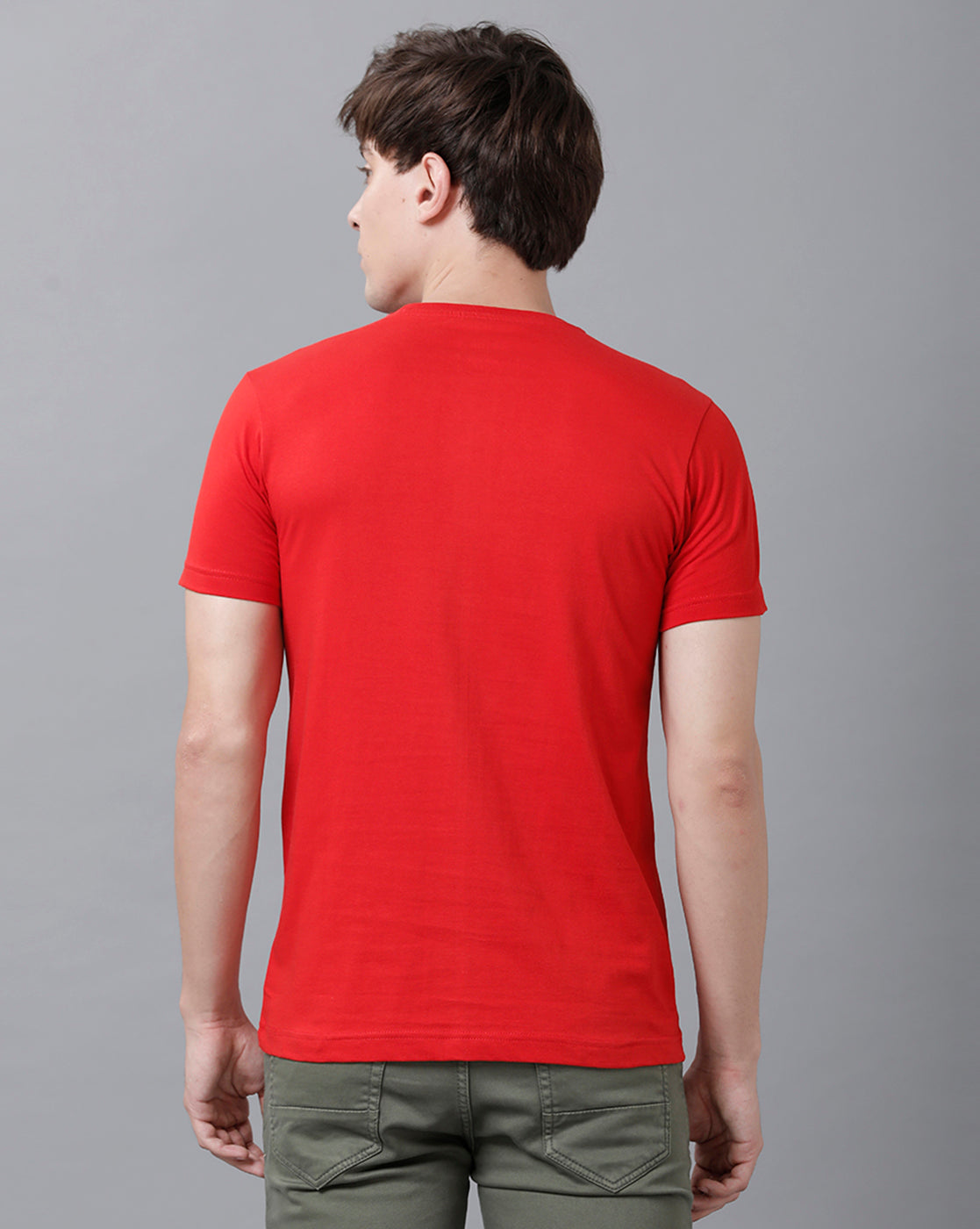 Mens Printed Multicolor Red T-Shirt