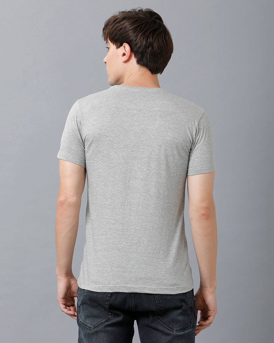 Mens Printed Multicolor Melange T-Shirt