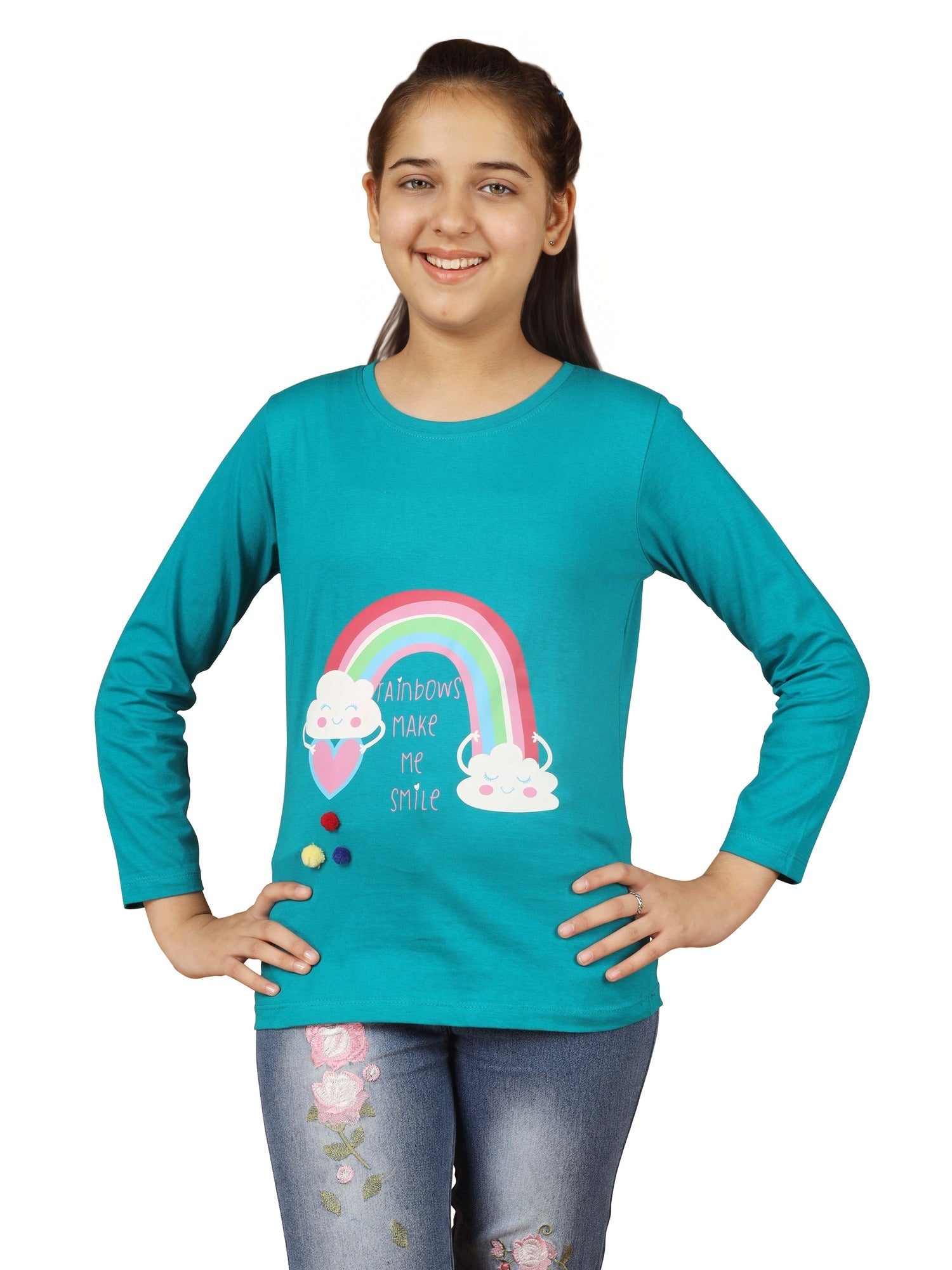 Girls Bio Washed Full Sleeve T-Shirt (Pack of 3)