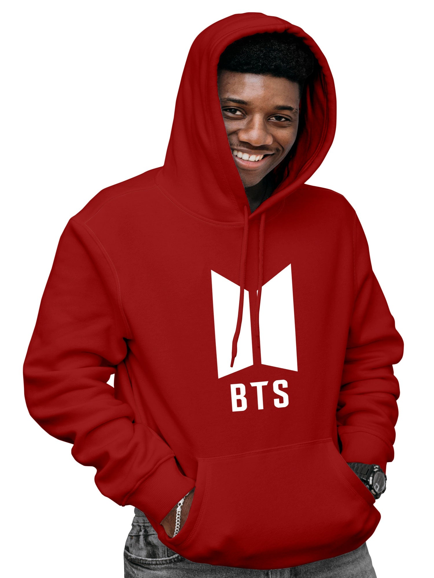 Mens Cotton Red Hoodies