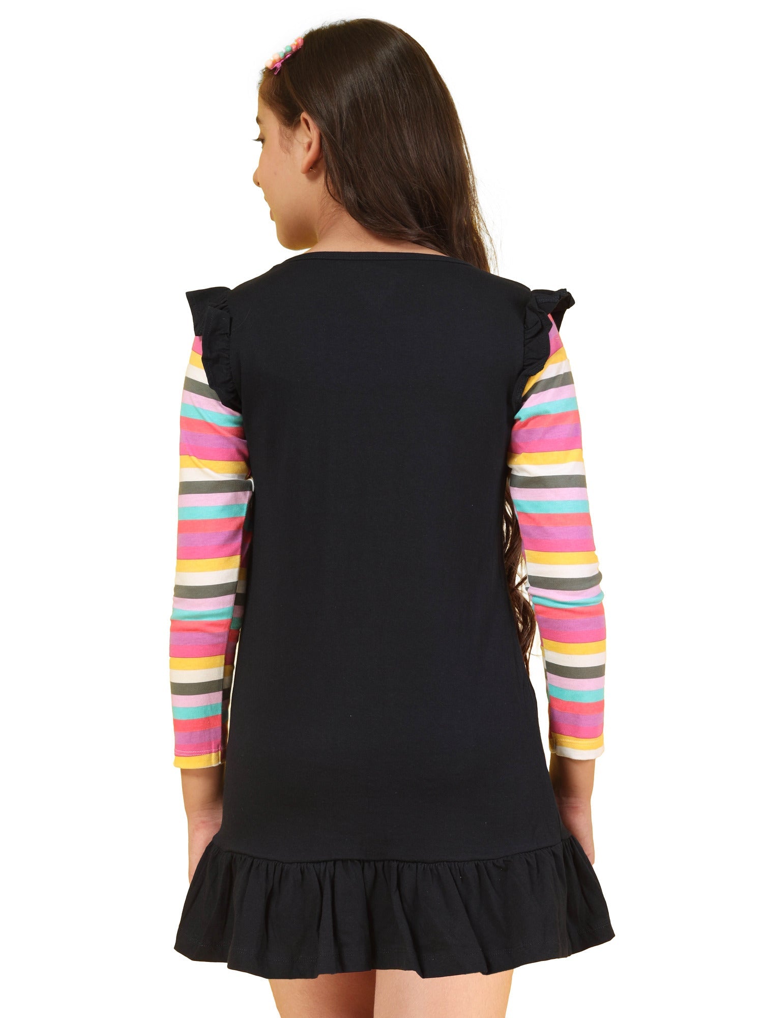 Long t-Shirt for Girls Full Sleeve Tops Black