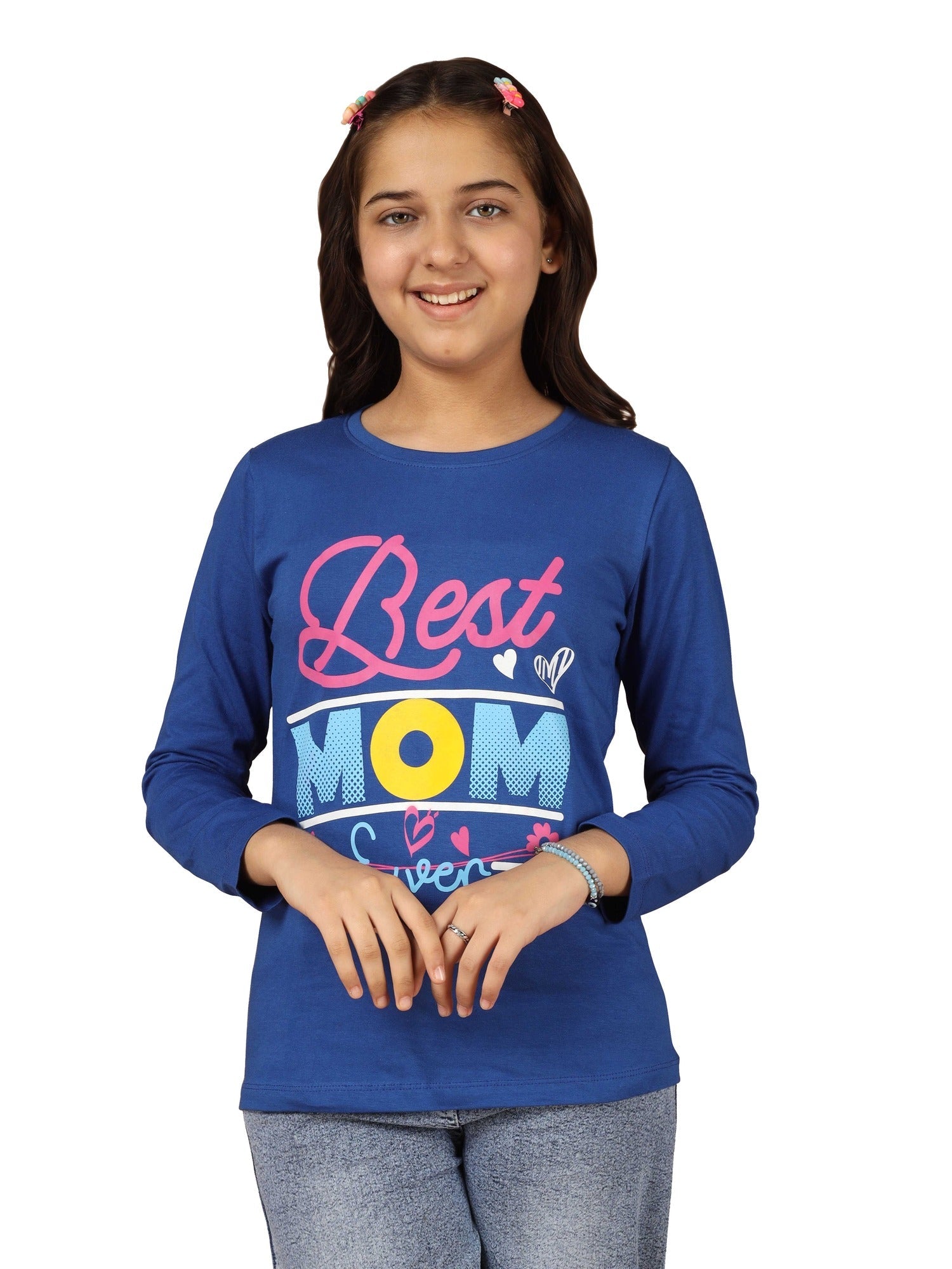 Girls Cotton Printed Full Sleeve T-Shirt - ? (Pack of 3)