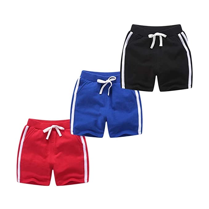 Kids Unisex Cotton Solid Shorts V2 (Pack of 3)