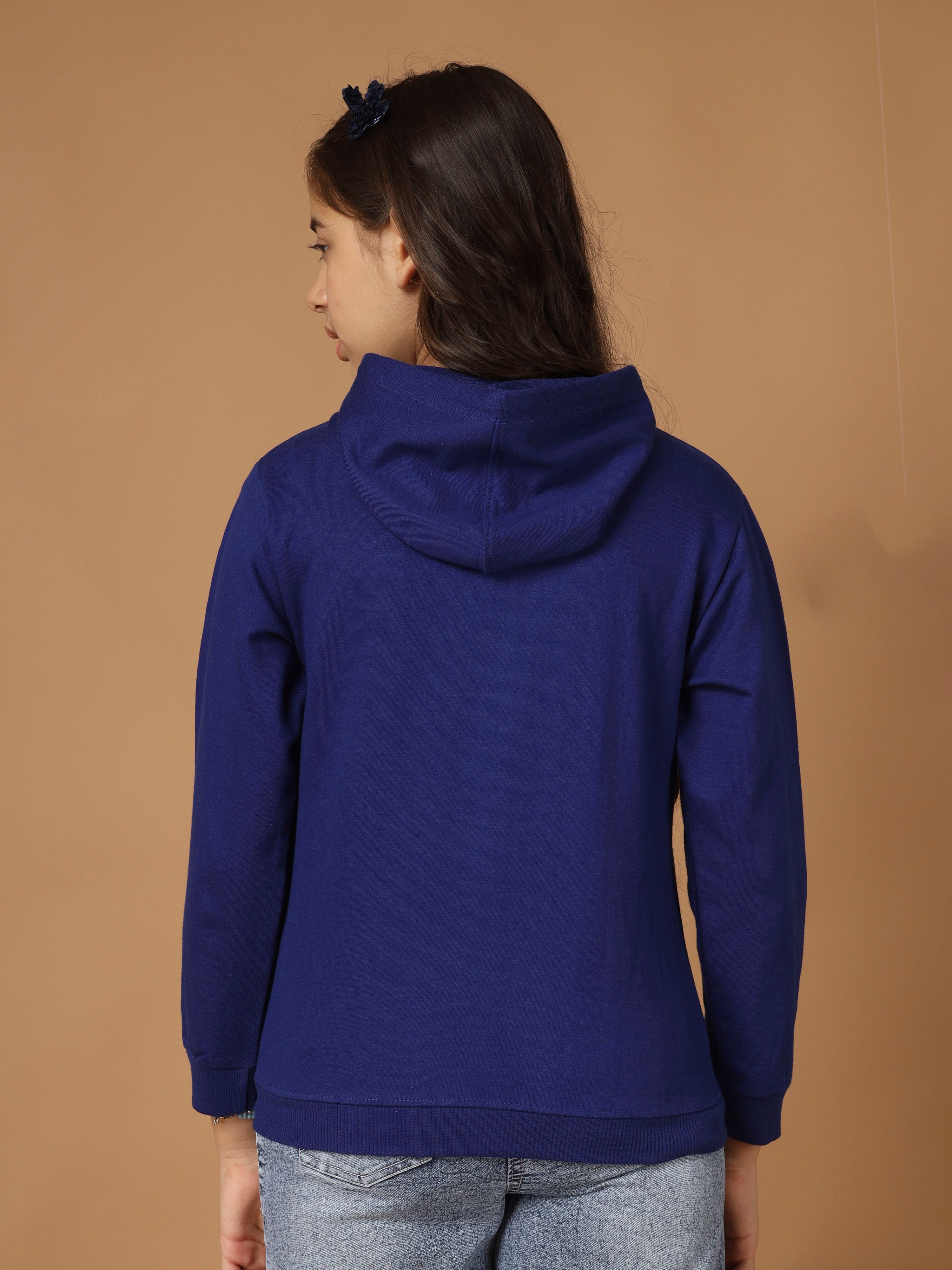 Girls Cotton Hooded Neck Hoodies - Brown