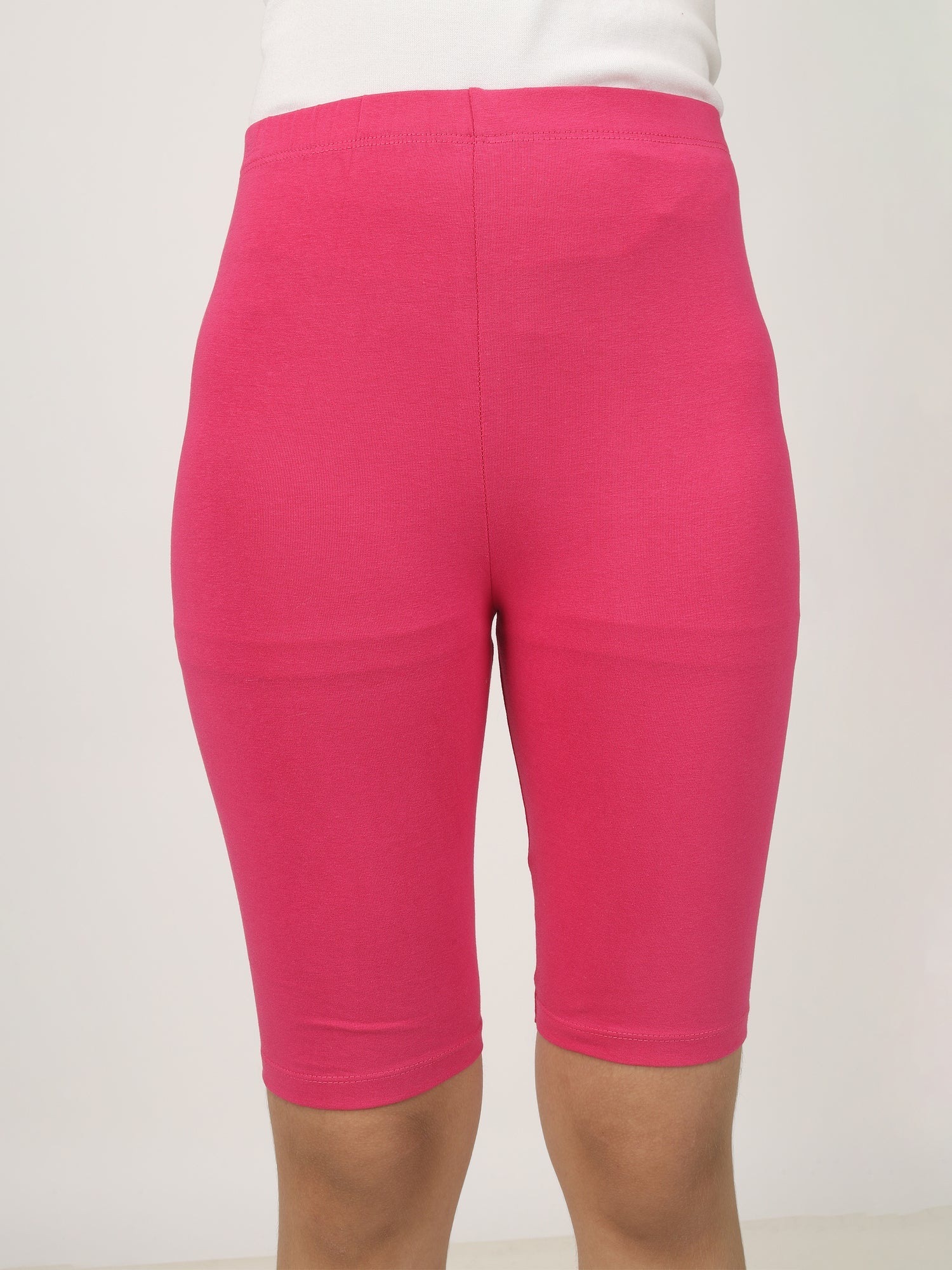 Girl's-Stretchable Pink Cycling Shorts