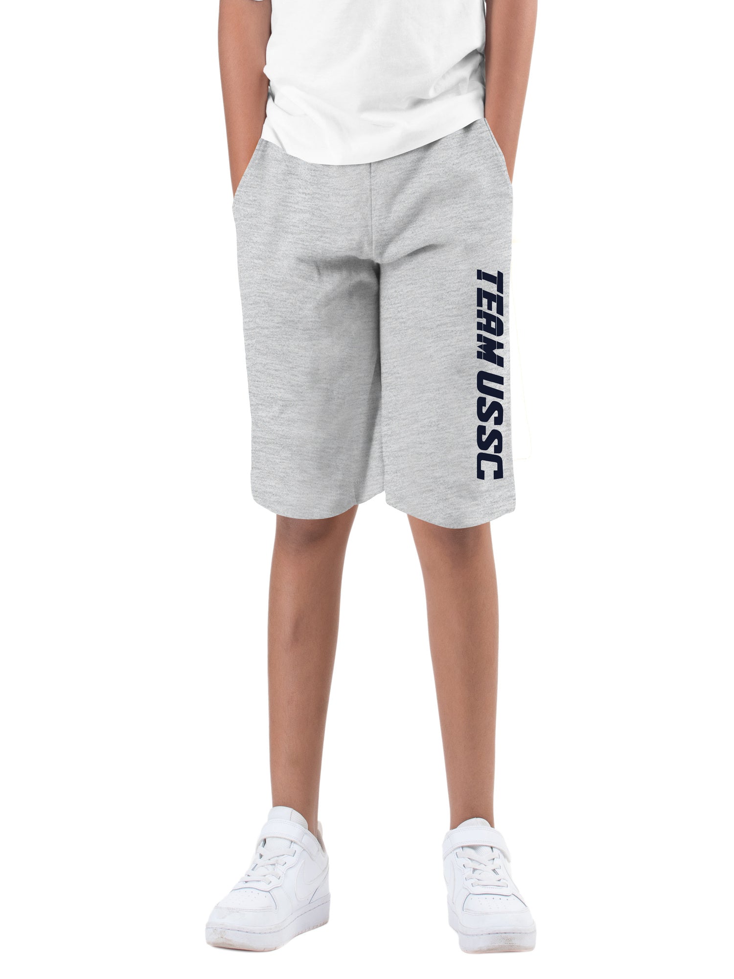 Boys Melange Cotton Printed Bermuda USSC Shorts