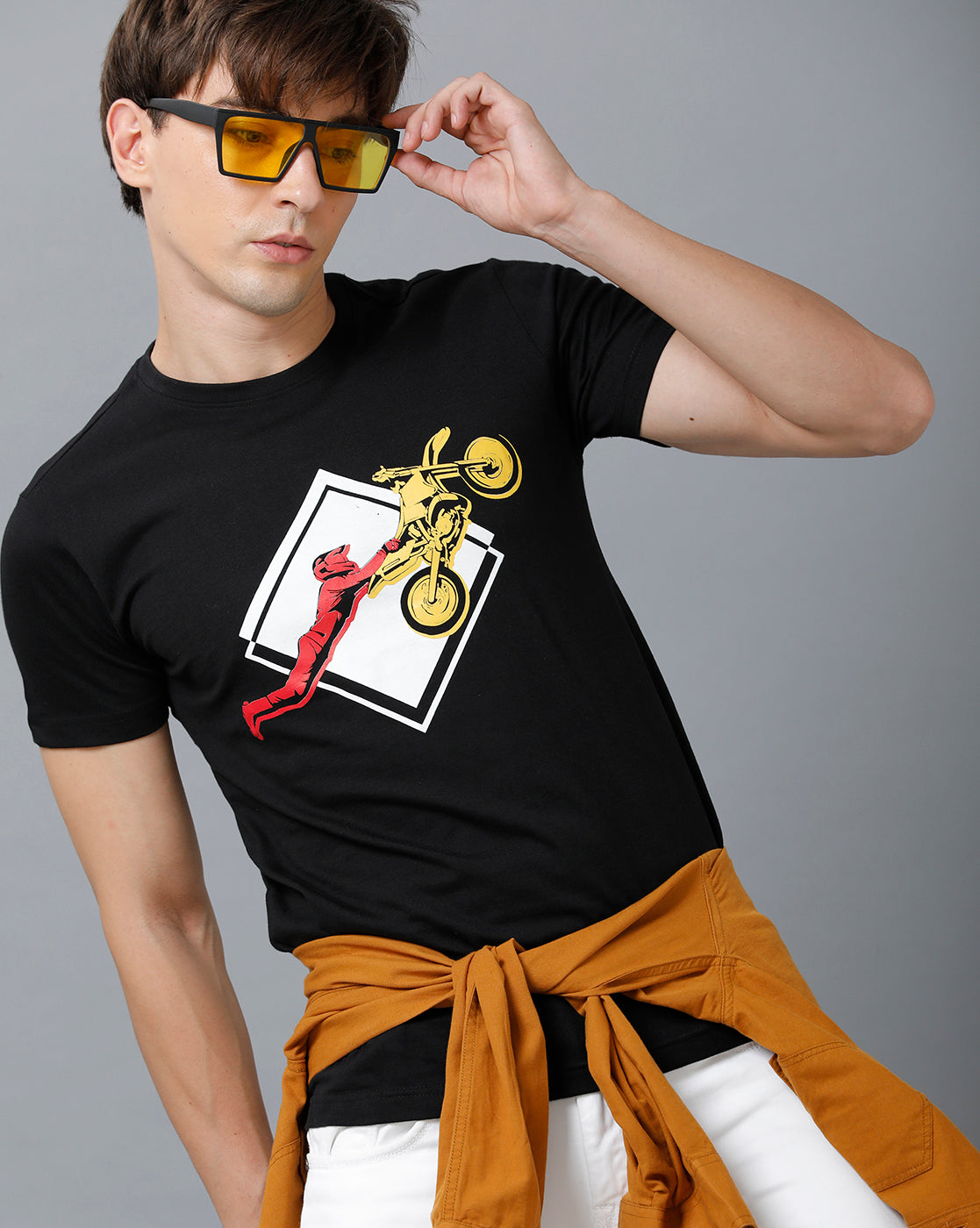 Mens Printed Multicolor Black2 T-Shirt