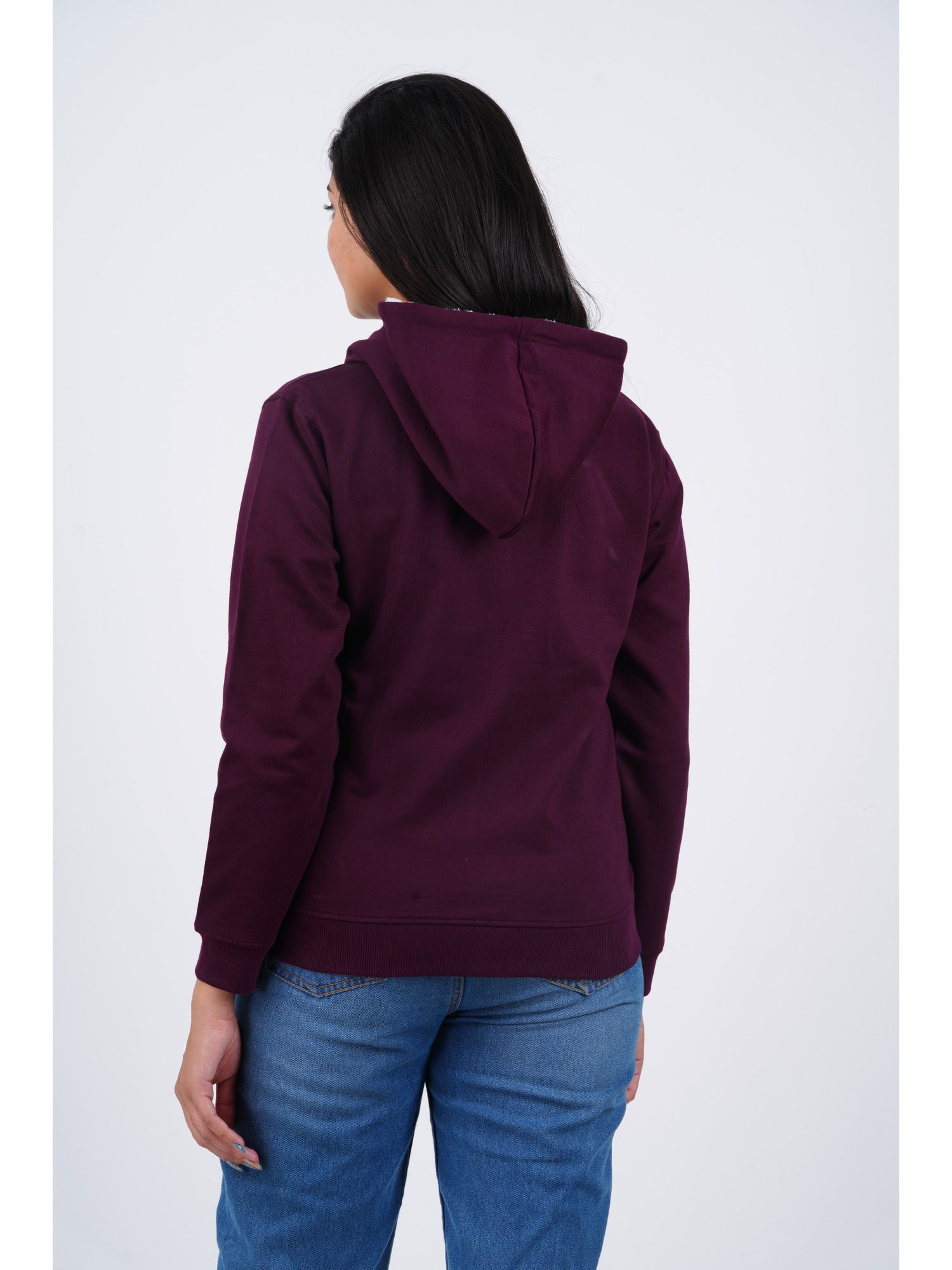 Women's Hoodie with Furr : Maroon