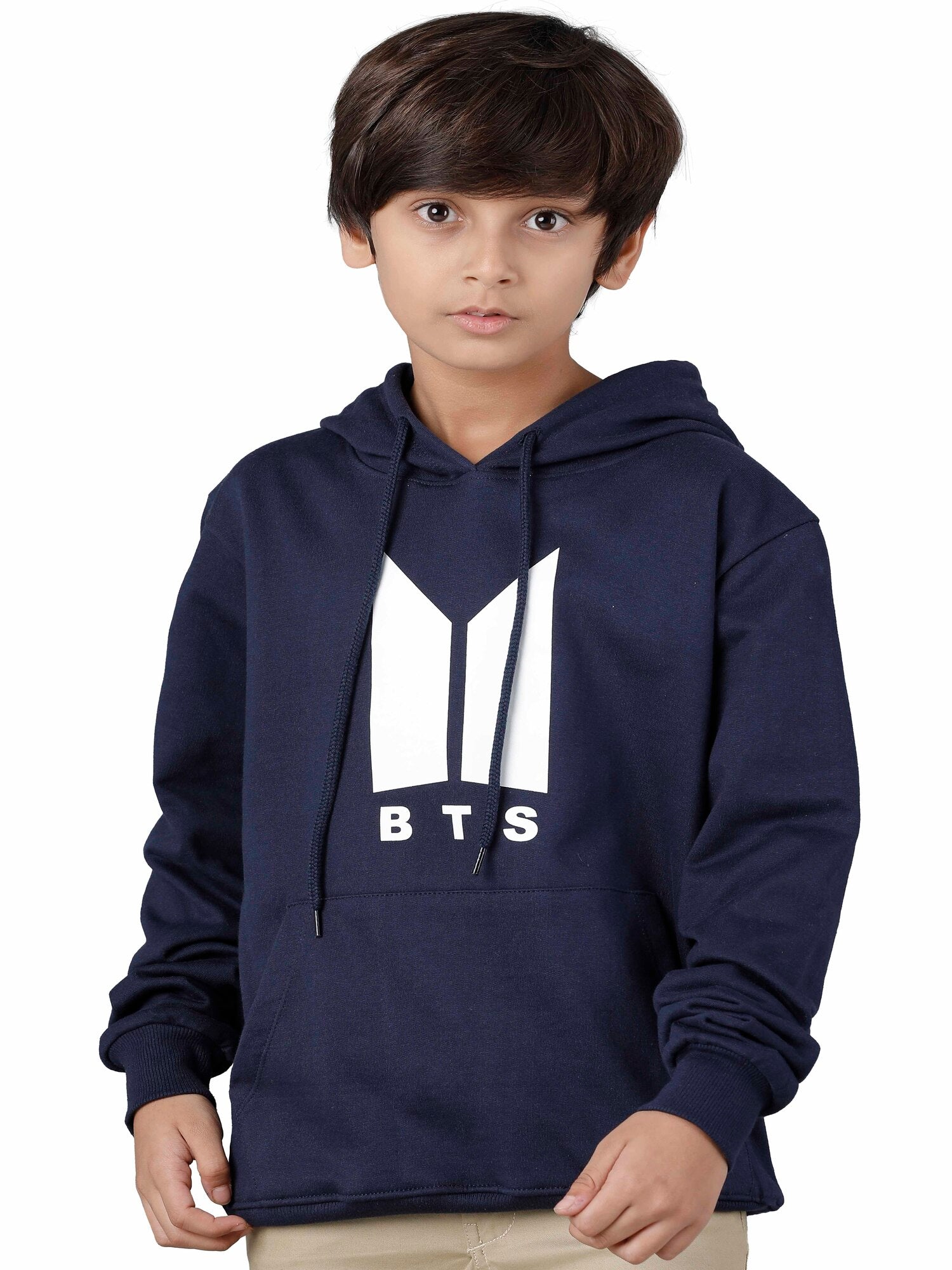 Boys Cotton Sweatshirt with Hoodies Navy