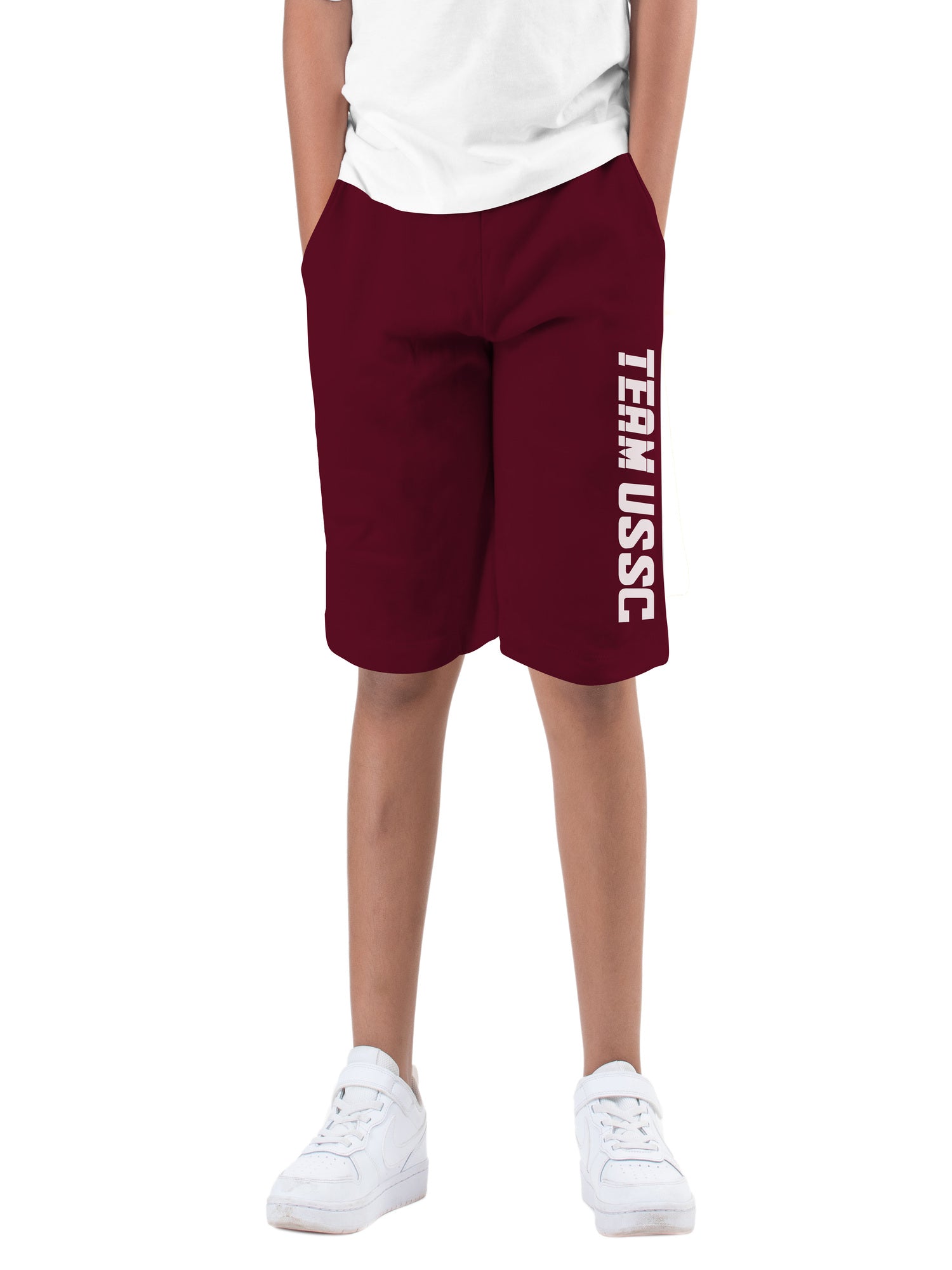 Boys Brown Cotton Printed Bermuda USSC Shorts
