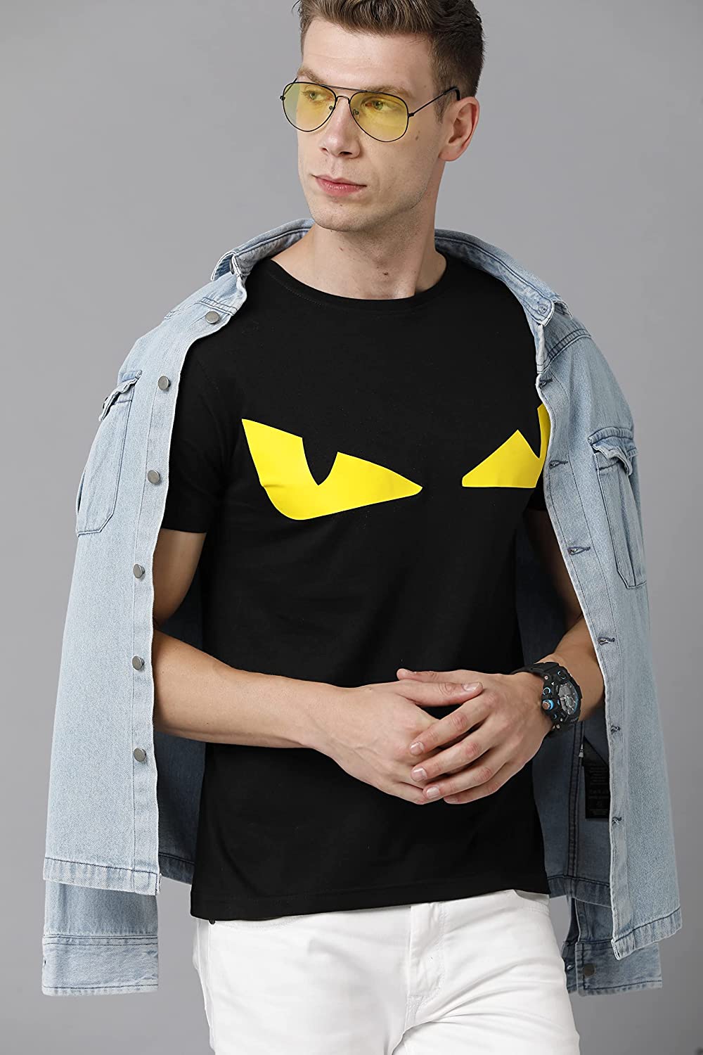 Mens Printed Multicolor Black7 T-Shirt