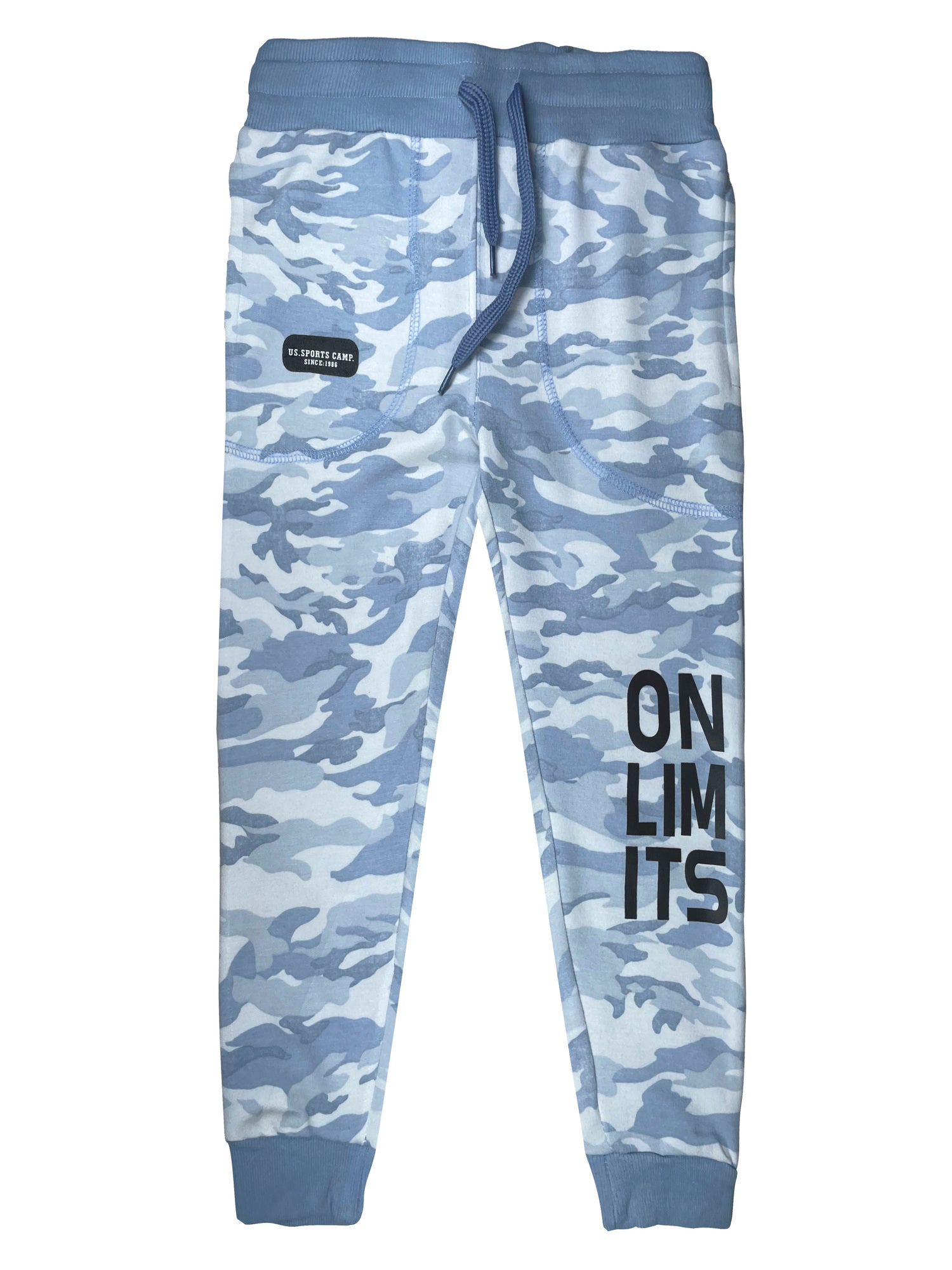 Girls Cotton Printed Camouflage Track Pants - Black