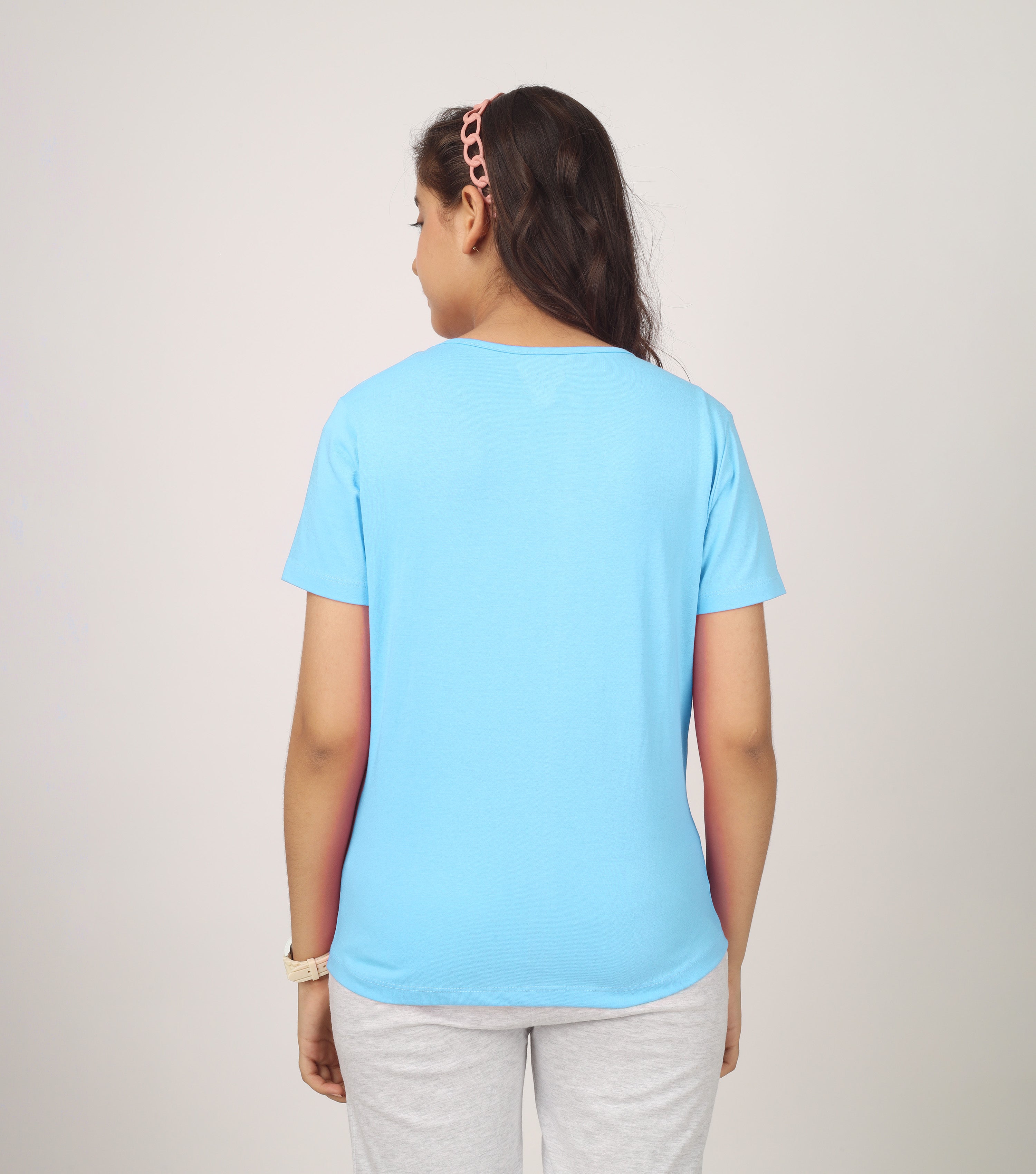 Girls Cotton Full Sleeve Printed Turquoise Tops (Pack of 3)