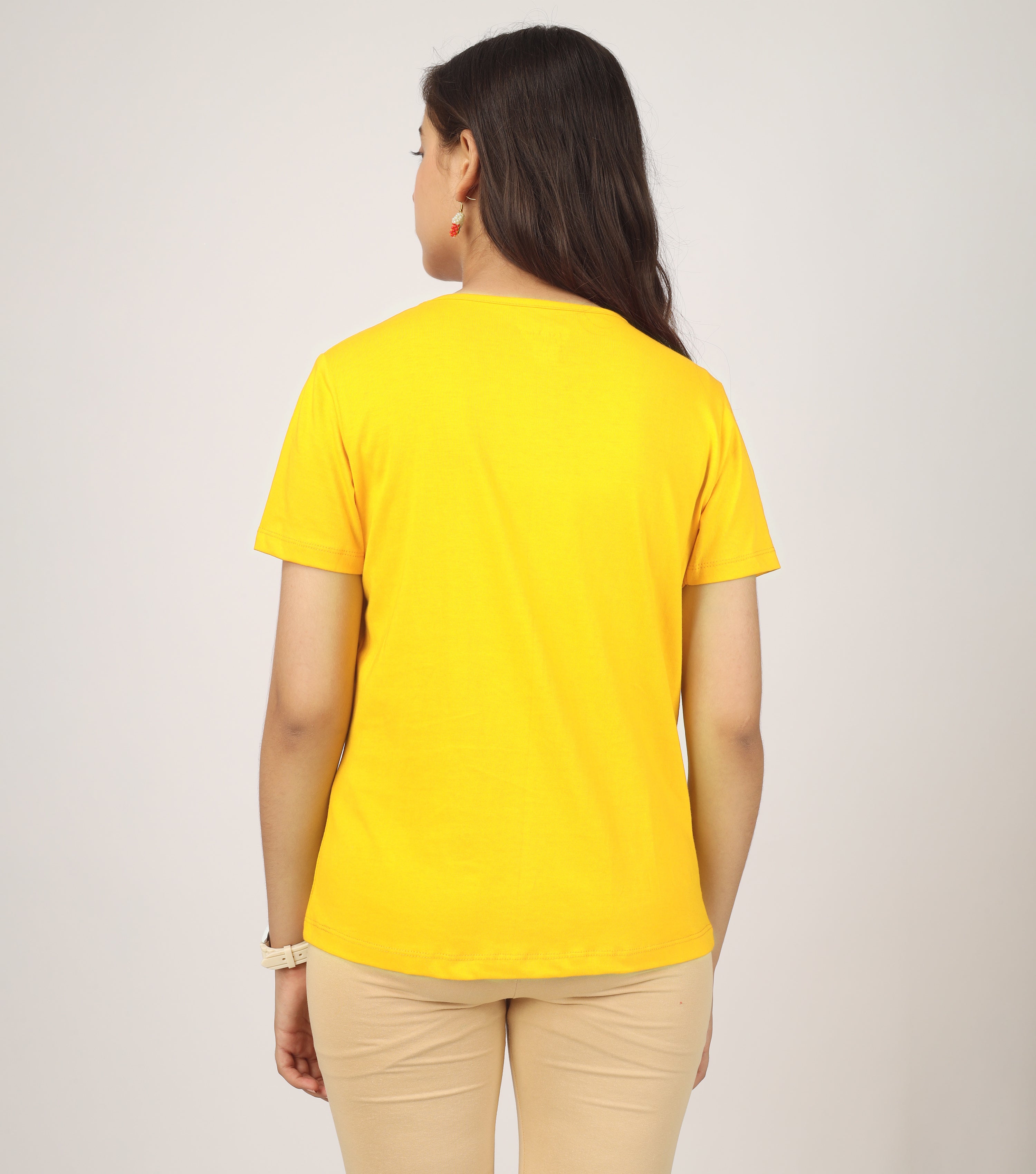 Girls Cotton Full Sleeve Printed Yellow Tops (Pack of 3)