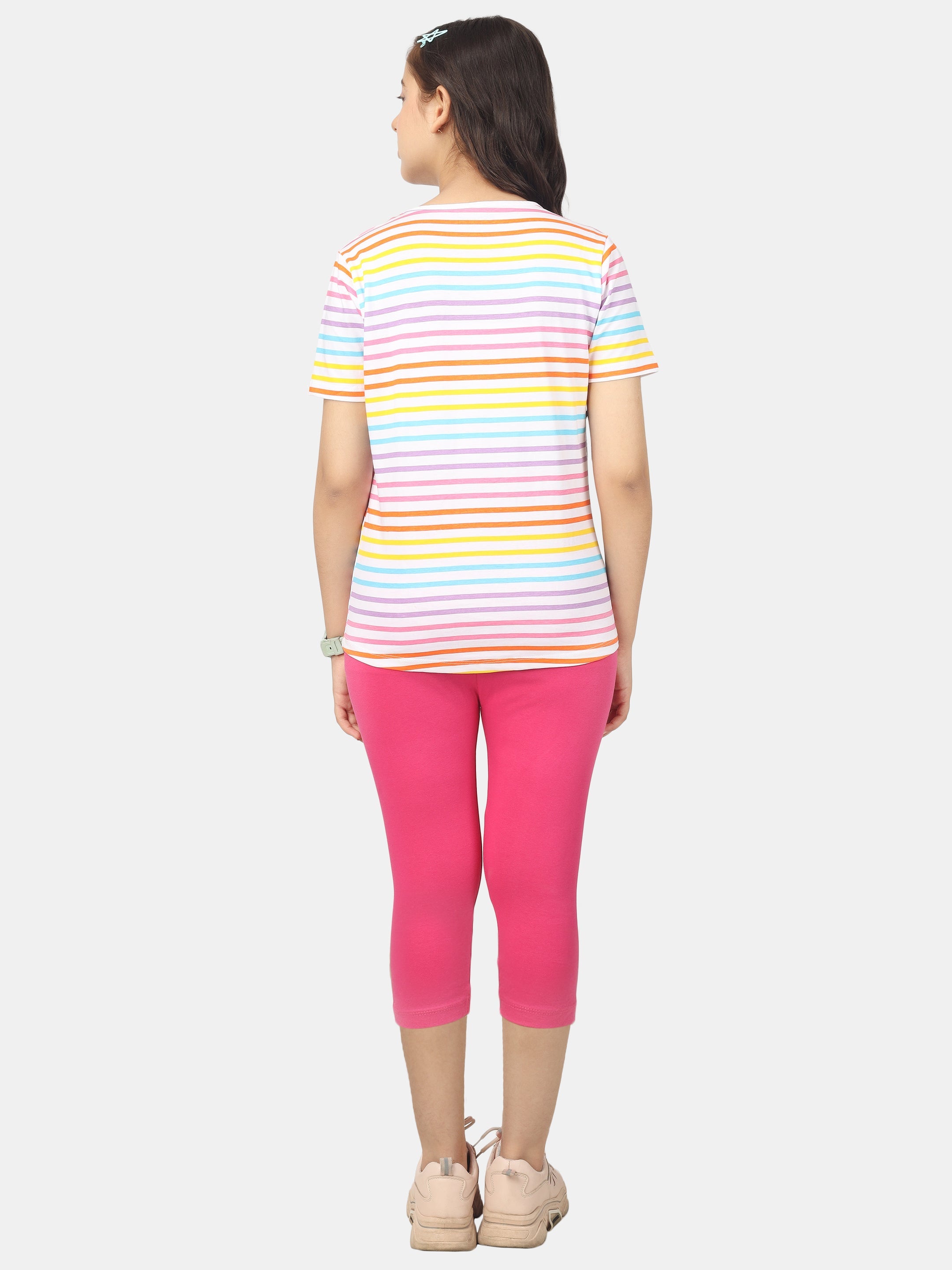 Girls Cotton Full Sleeve Printed Orange Tops (Pack of 3)