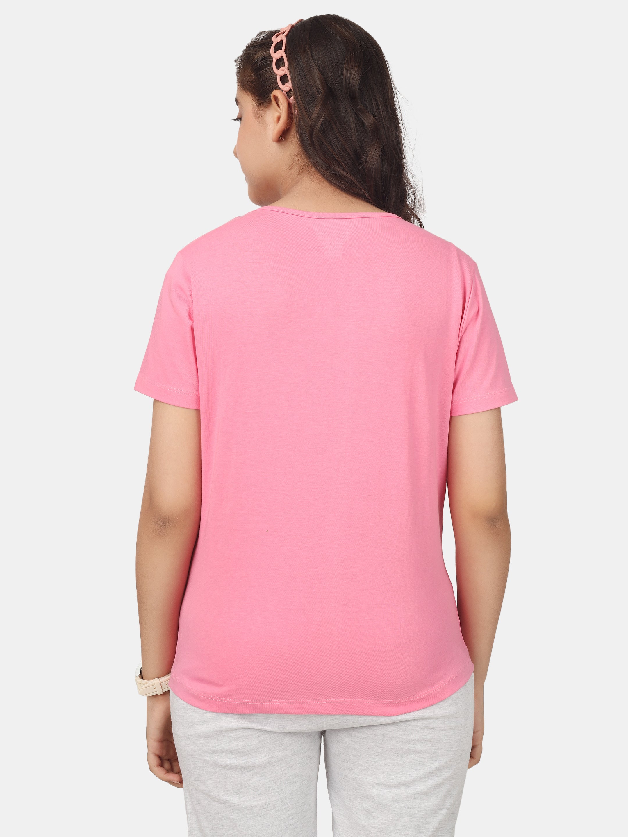 Girls Cotton Full Sleeve Printed Pink Tops (Pack of 3)