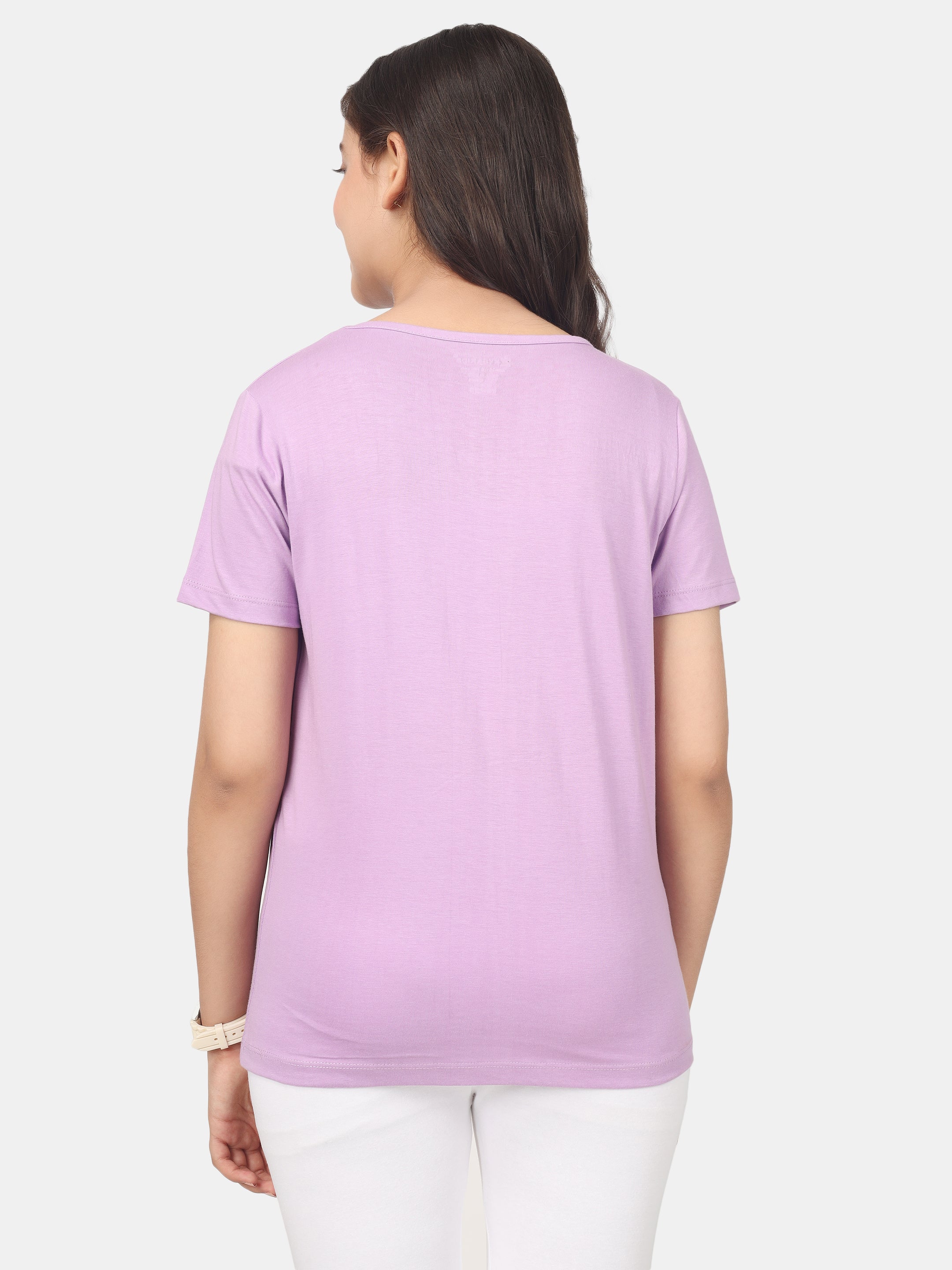 Girls Cotton Full Sleeve Printed Purple Tops (Pack of 3)