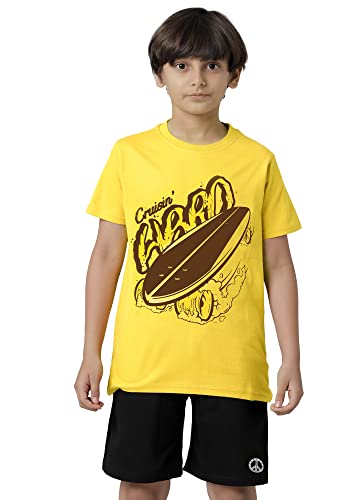 Boys Cotton Printed Round Neck T-Shirts (Pack of 5)