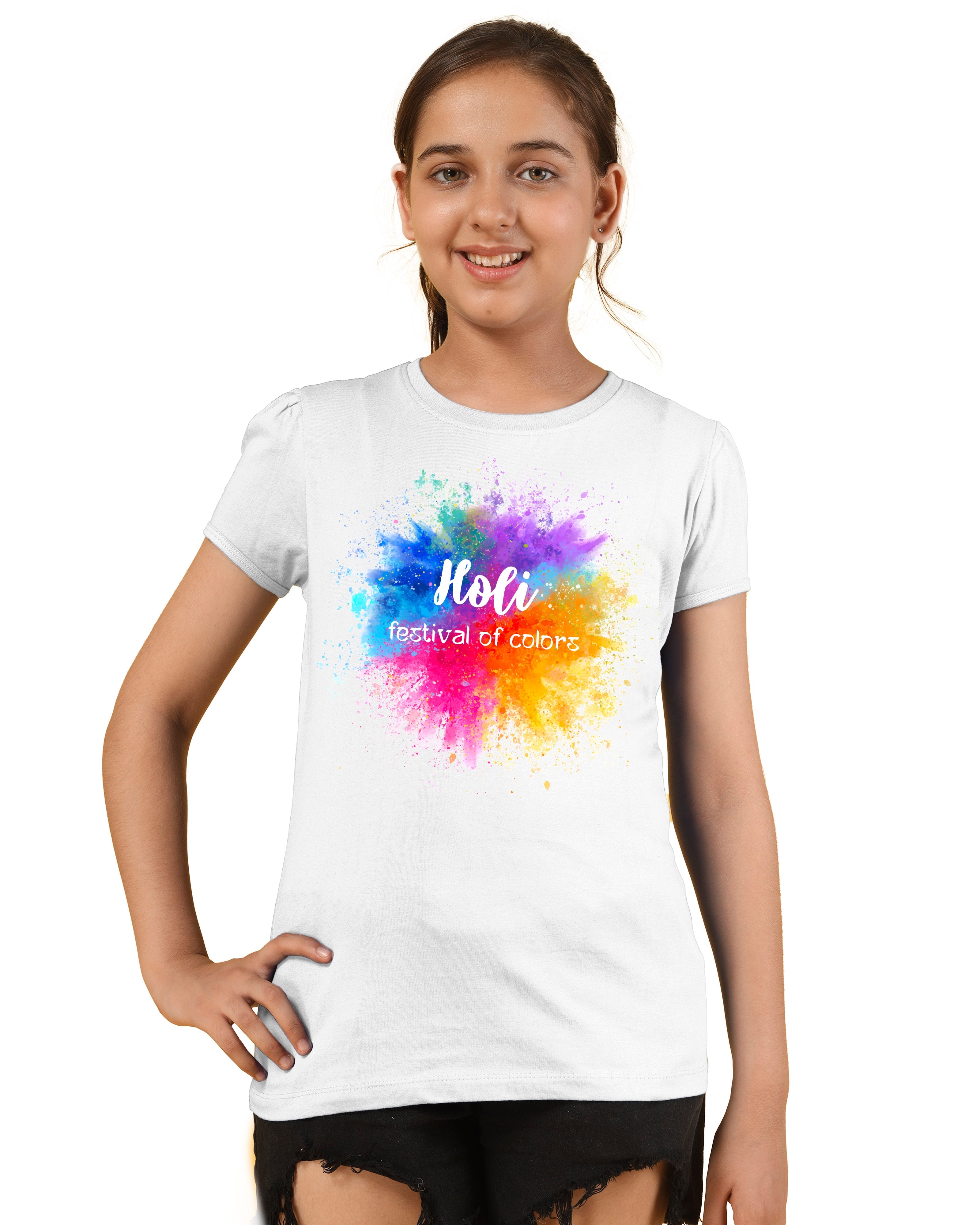 Girls Holi Printed T-Shirt