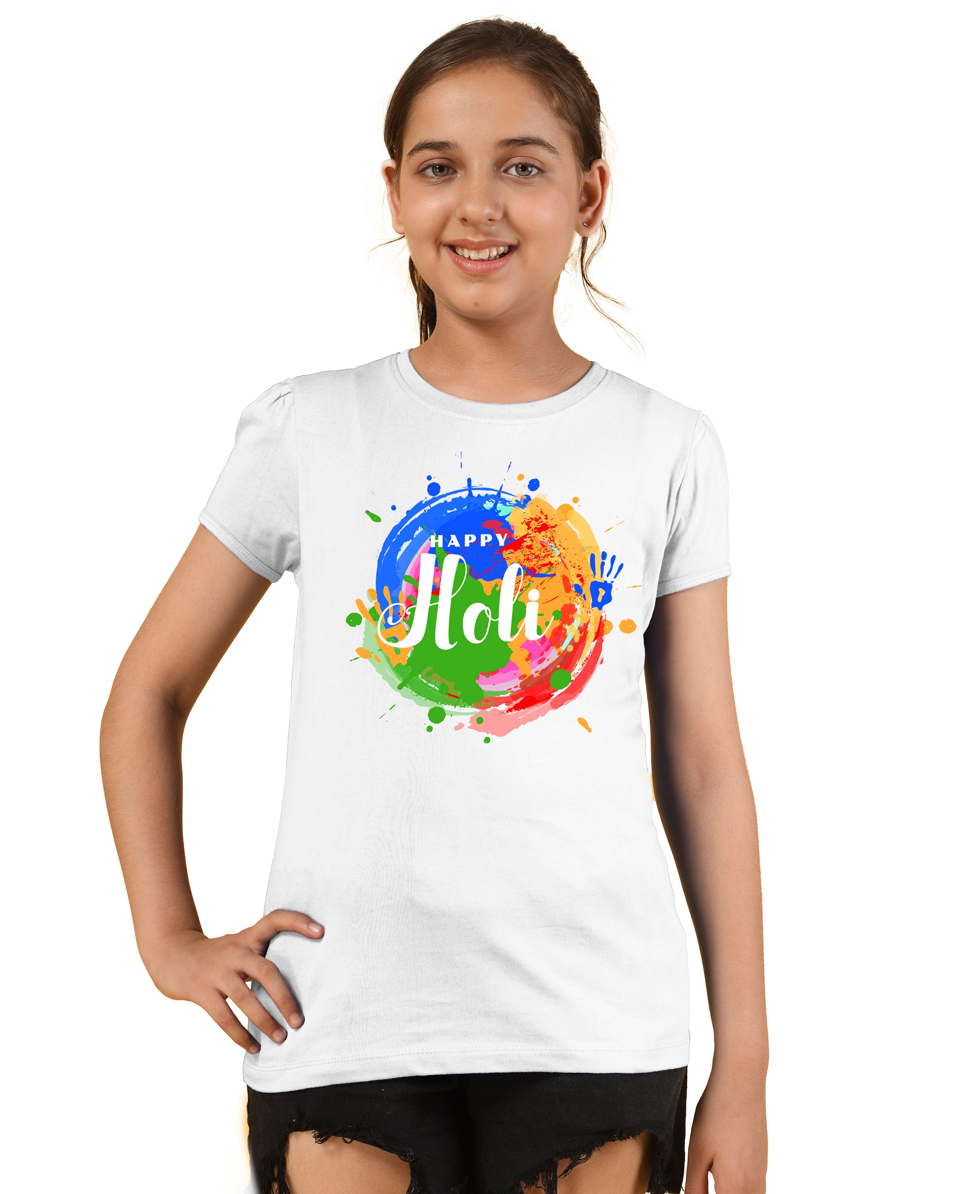 Girls Holi Printed T-Shirt