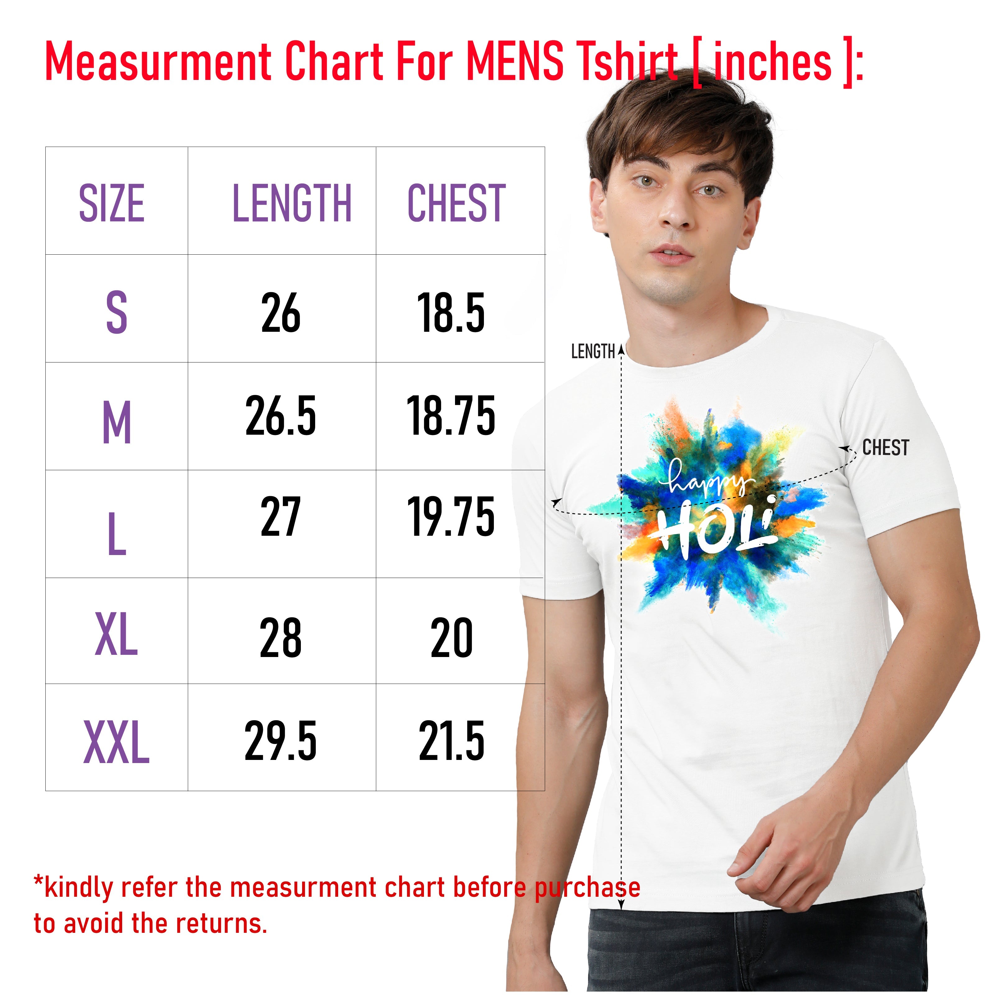 Mens Holi Printed Cyan T-Shirt