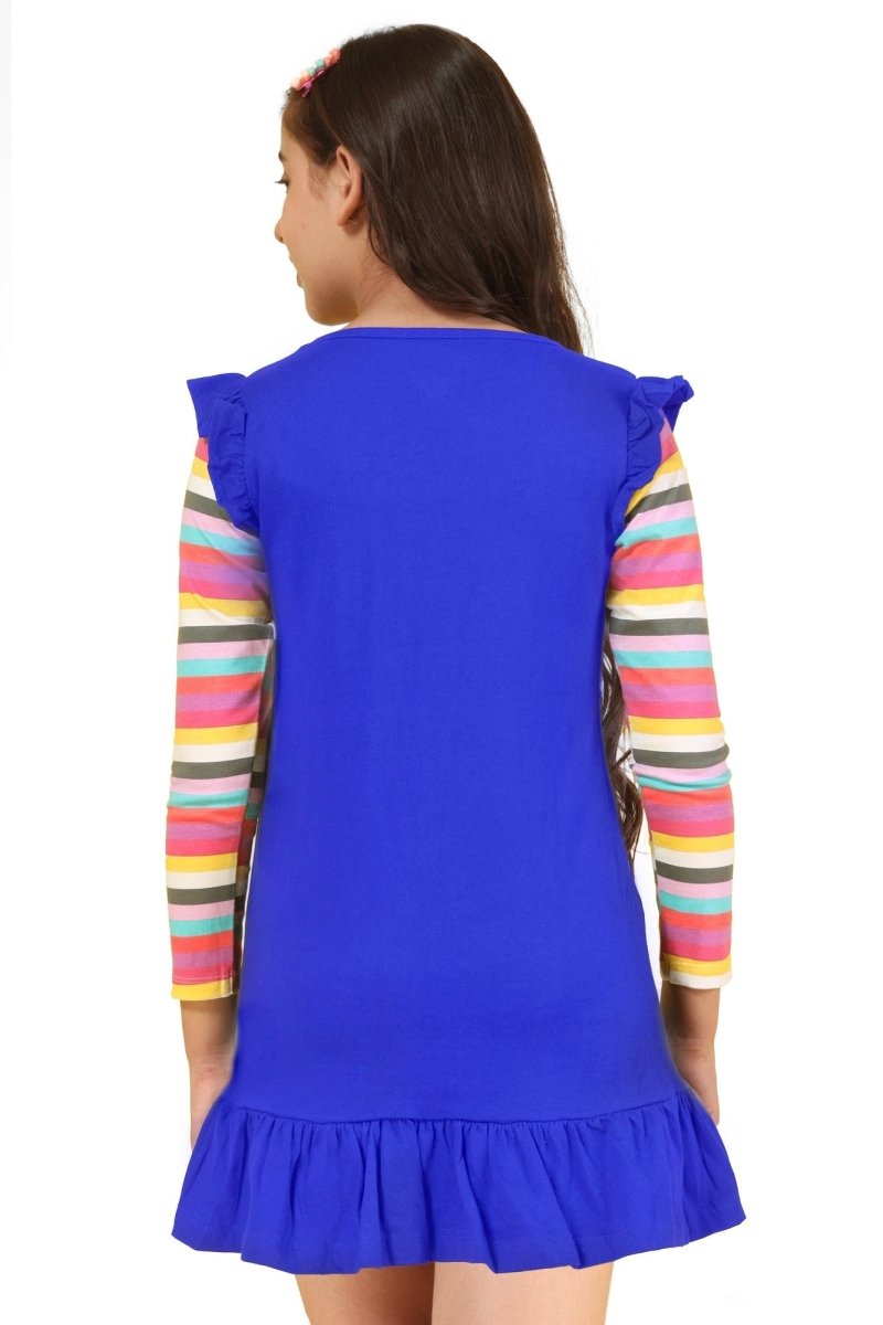 Girls Sequin Butterfly Full Sleeve Top | RoyalBlue - KYDA ONLINE STORE
