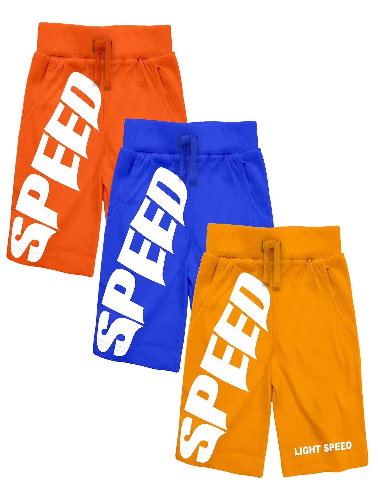 Kids Unisex Cotton Printed Shorts V2 (Pack of 3)