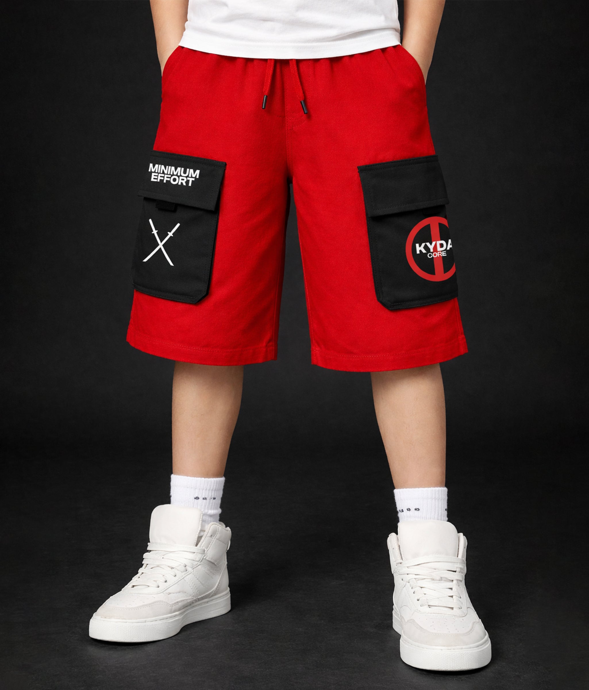 Kids Premium Cotton French Terry Cargo Shorts
