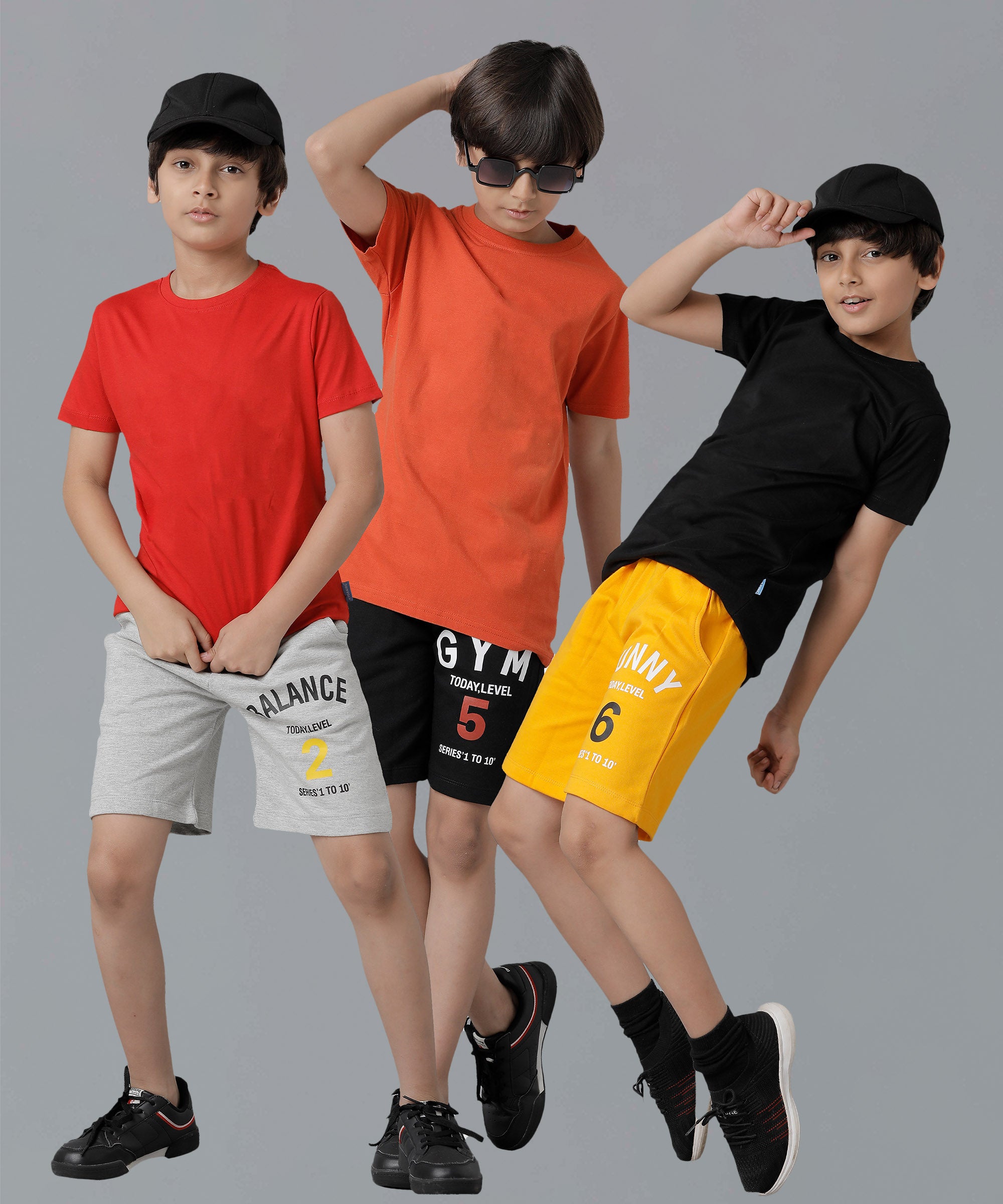 Kids Unisex Multicolor Cotton Printed Regular Fit Shorts (Pack of 3)