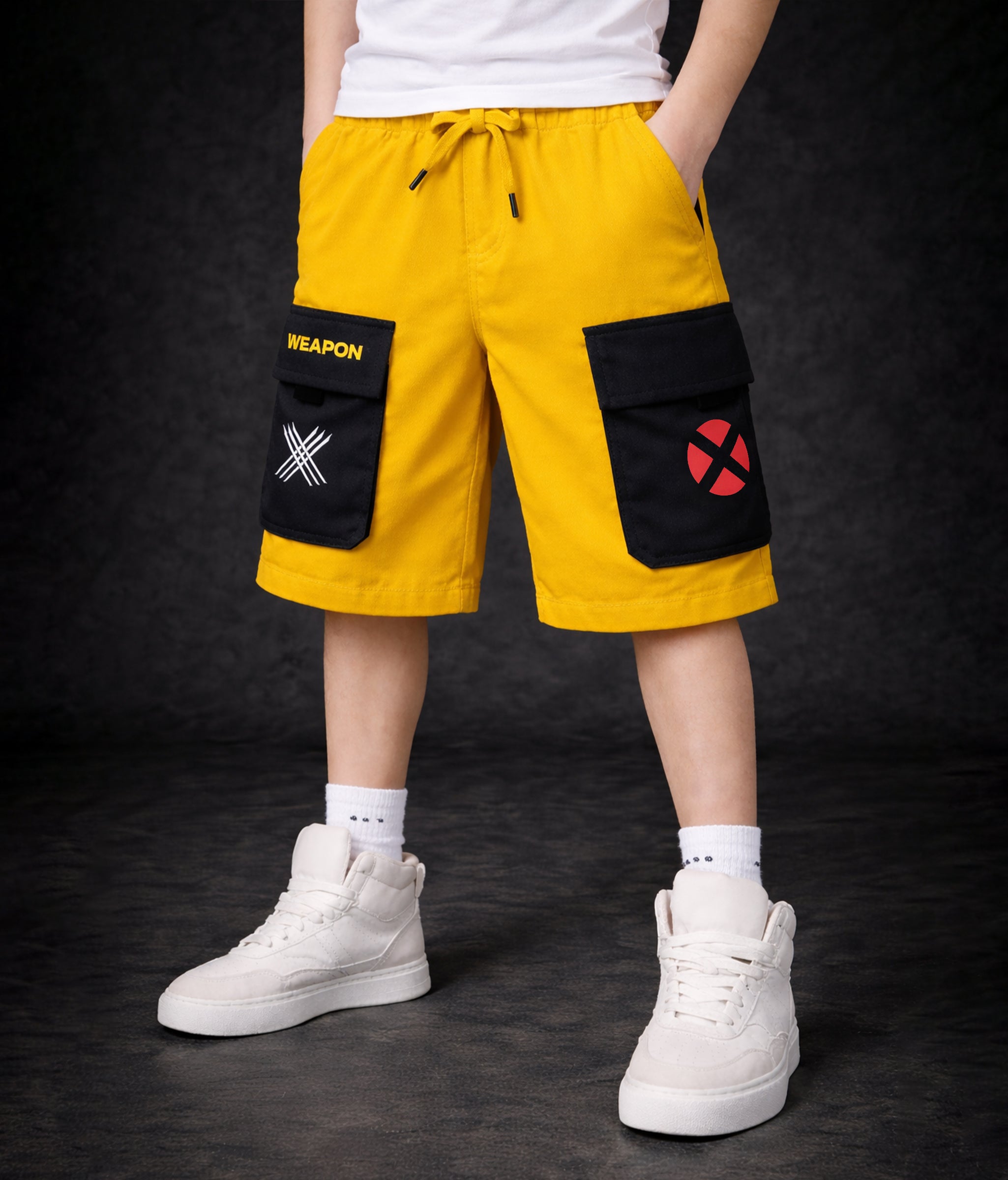 Kids Premium Cotton French Terry Cargo Shorts