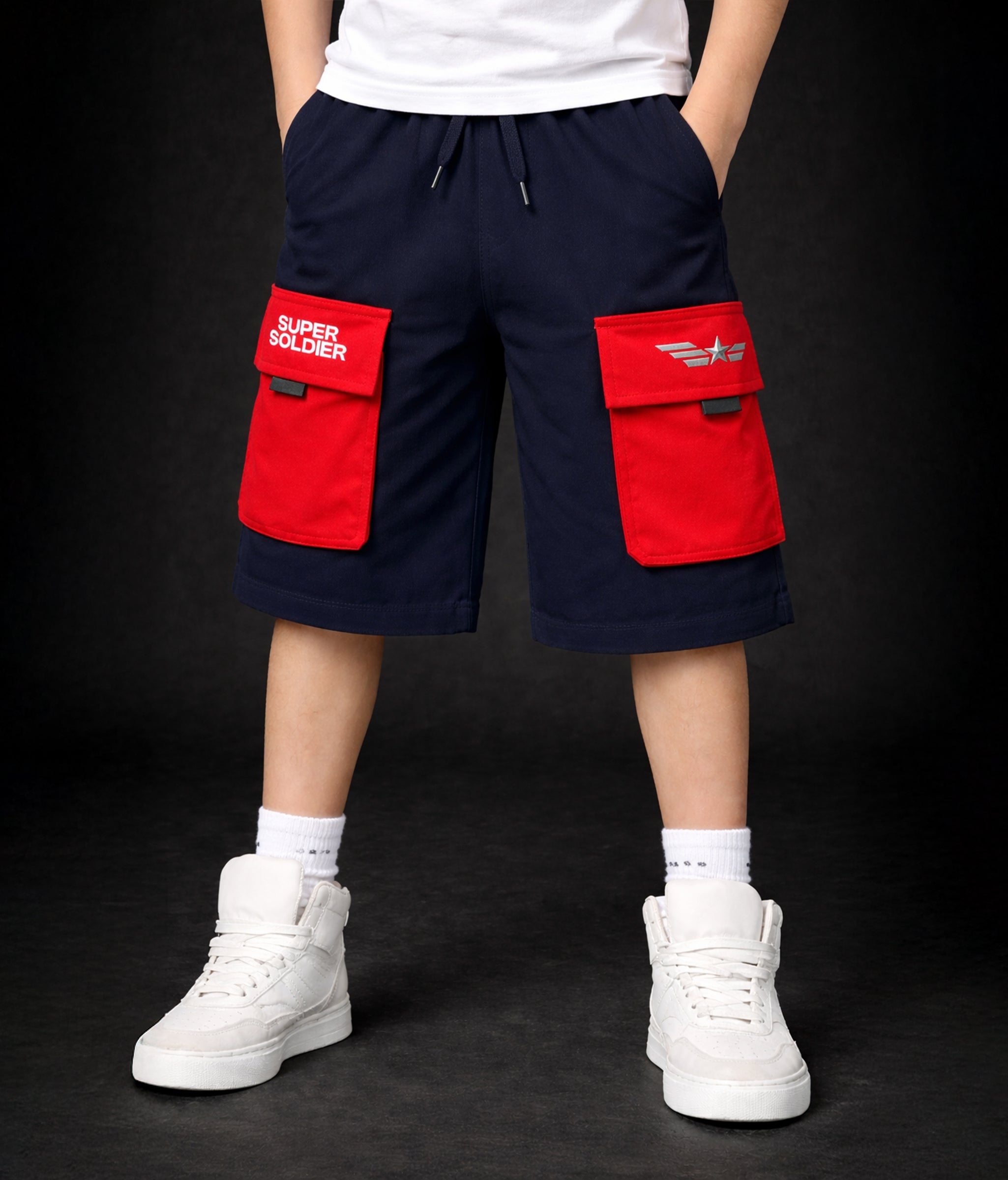 Kids Premium Cotton French Terry Cargo Shorts