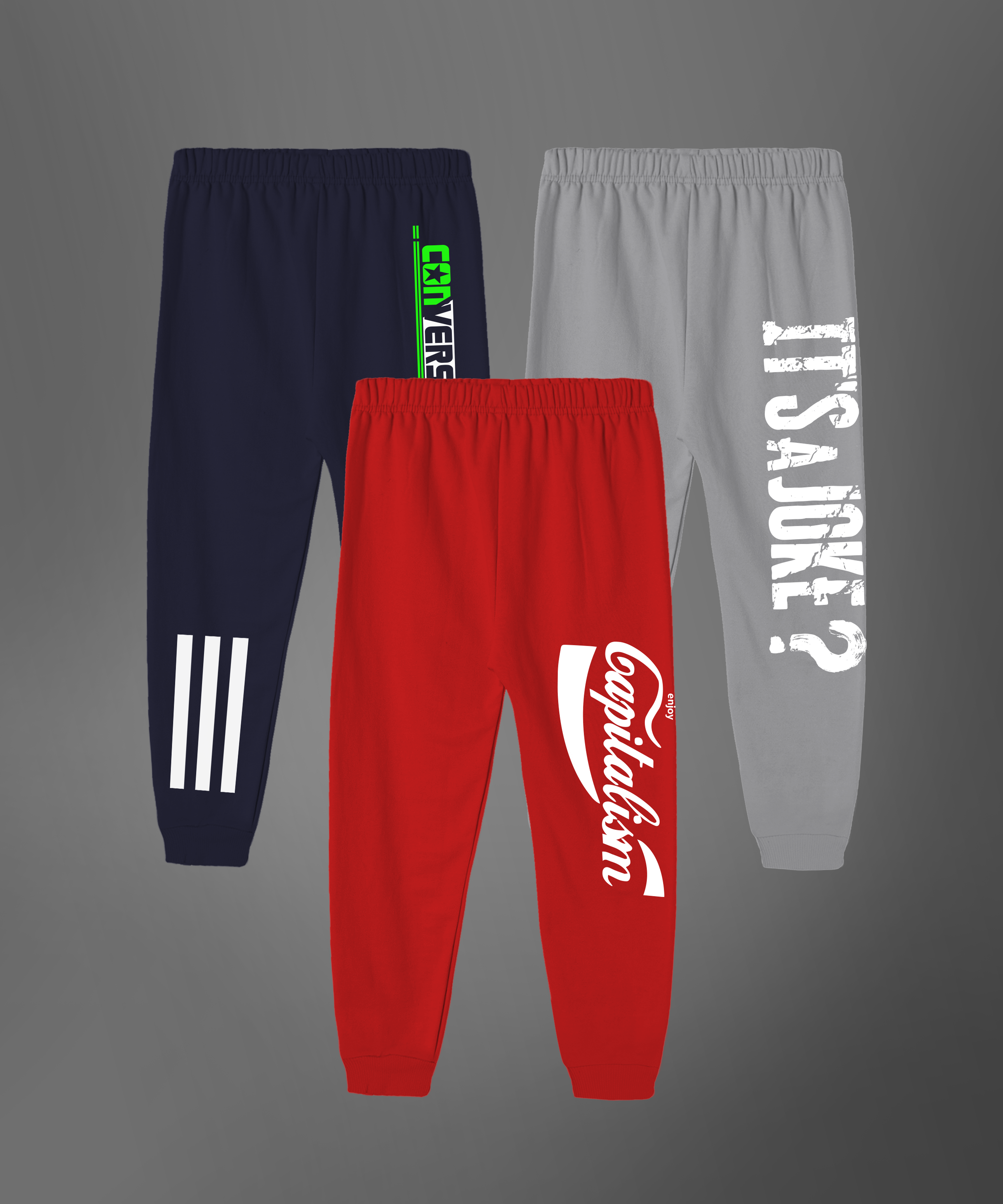 Boys Cotton Printed Track Pants - P3 Multicolor C6 (Pack of 3)