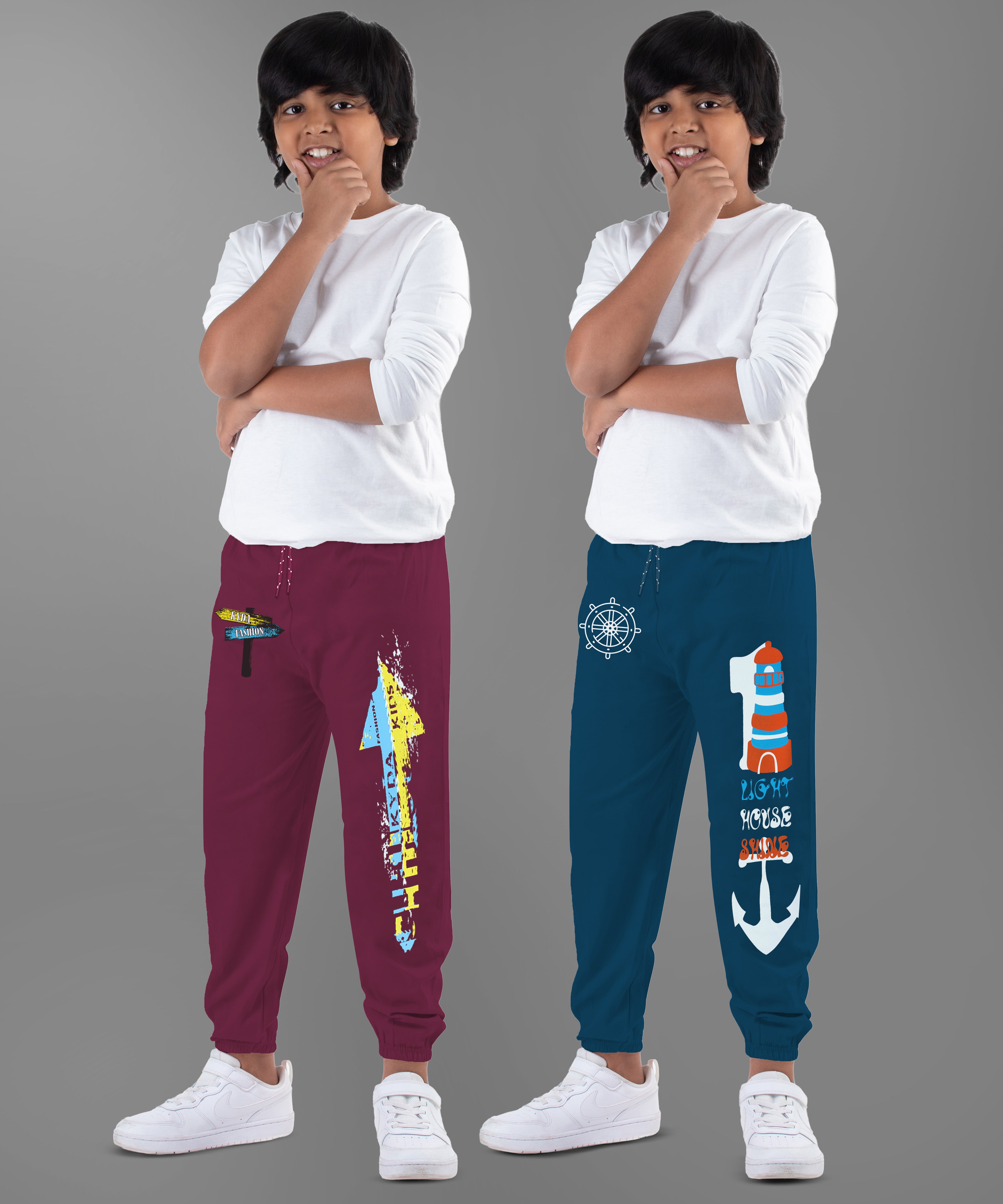 Boys Printed Track Pant (Pack of 2)