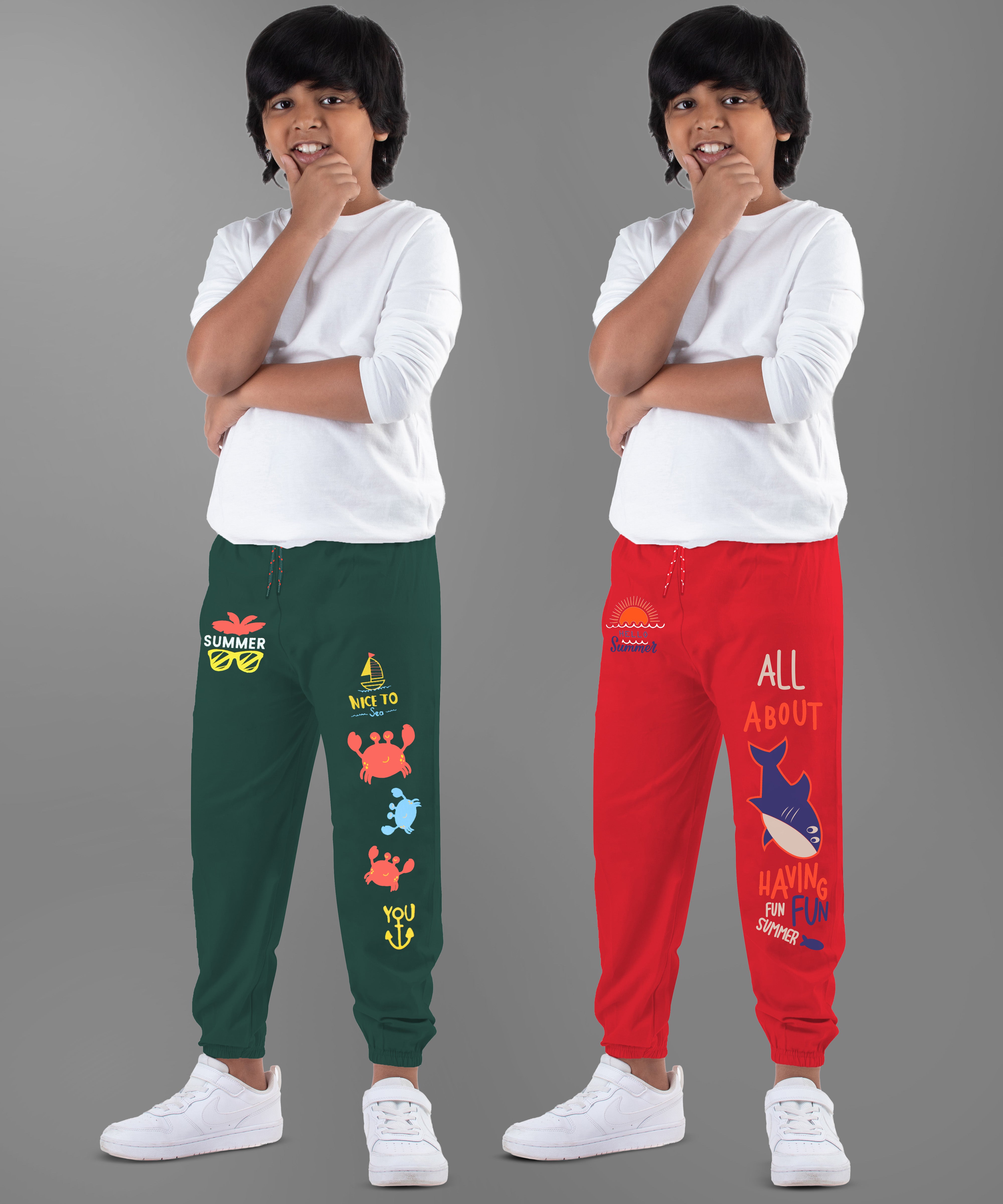 Boys Printed Track Pant (Pack of 2)