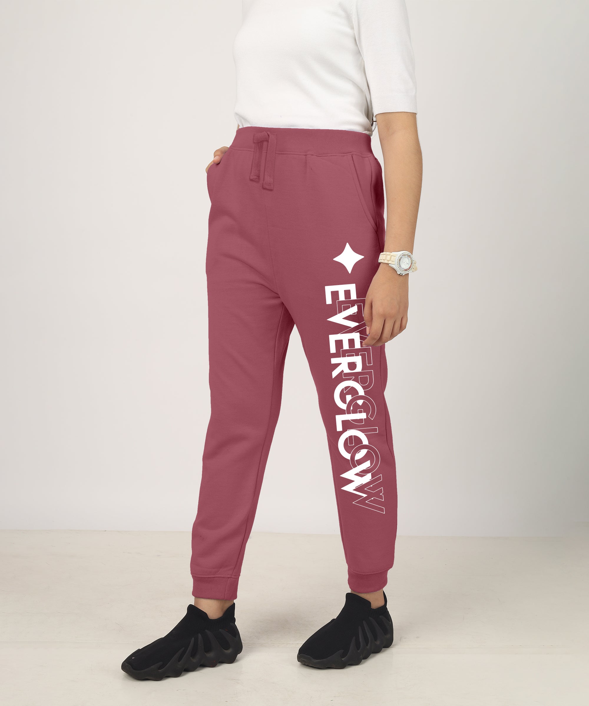Girls Printed Premium Trouser | Blush Red